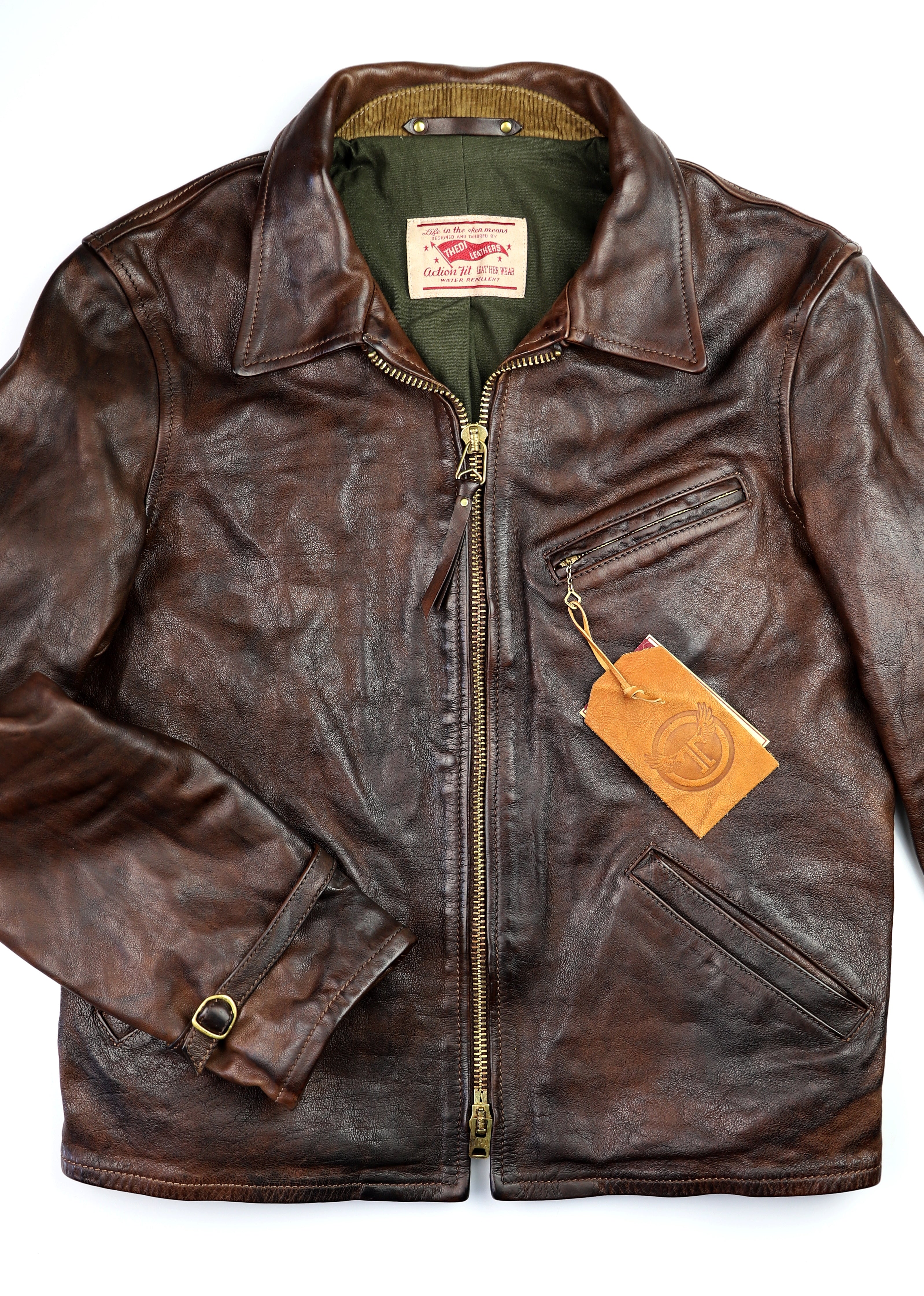 Thedi Memphis Half Belt, size Large, Hand Dyed Cocoa Buffalo