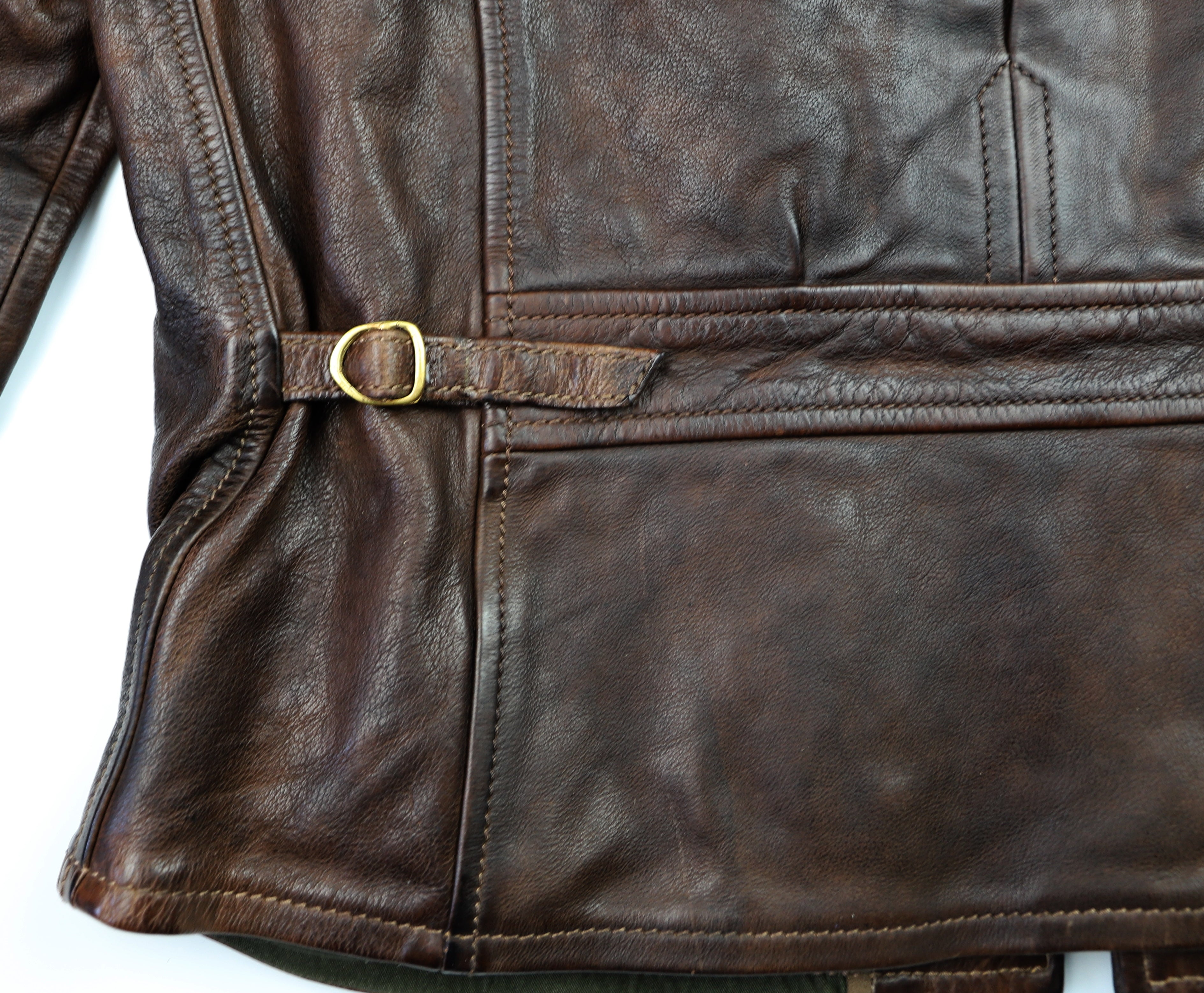 Thedi Memphis Half Belt, size Large, Hand Dyed Cocoa Buffalo