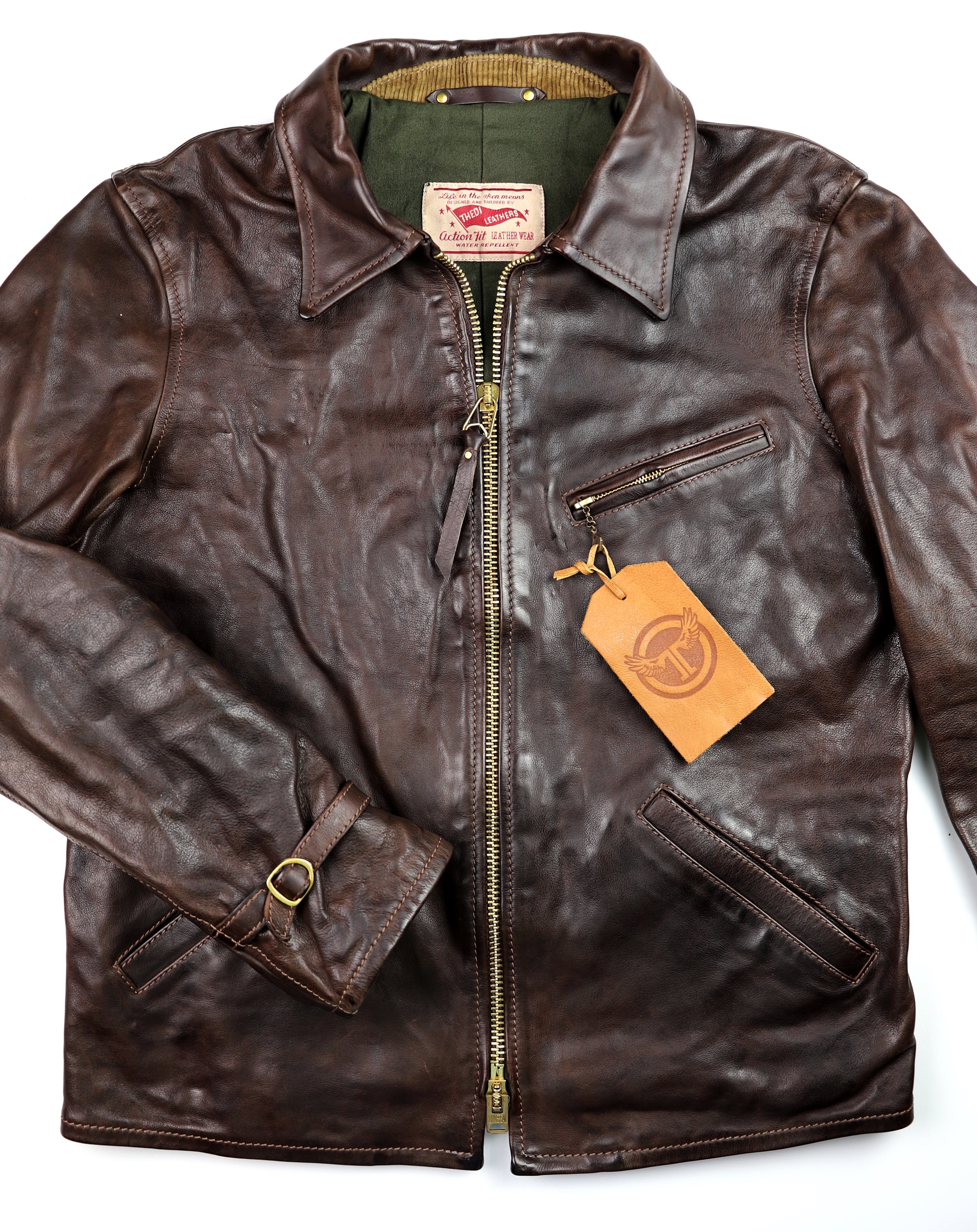 Thedi Memphis Half Belt, size Medium, Hand Dyed Cocoa Buffalo