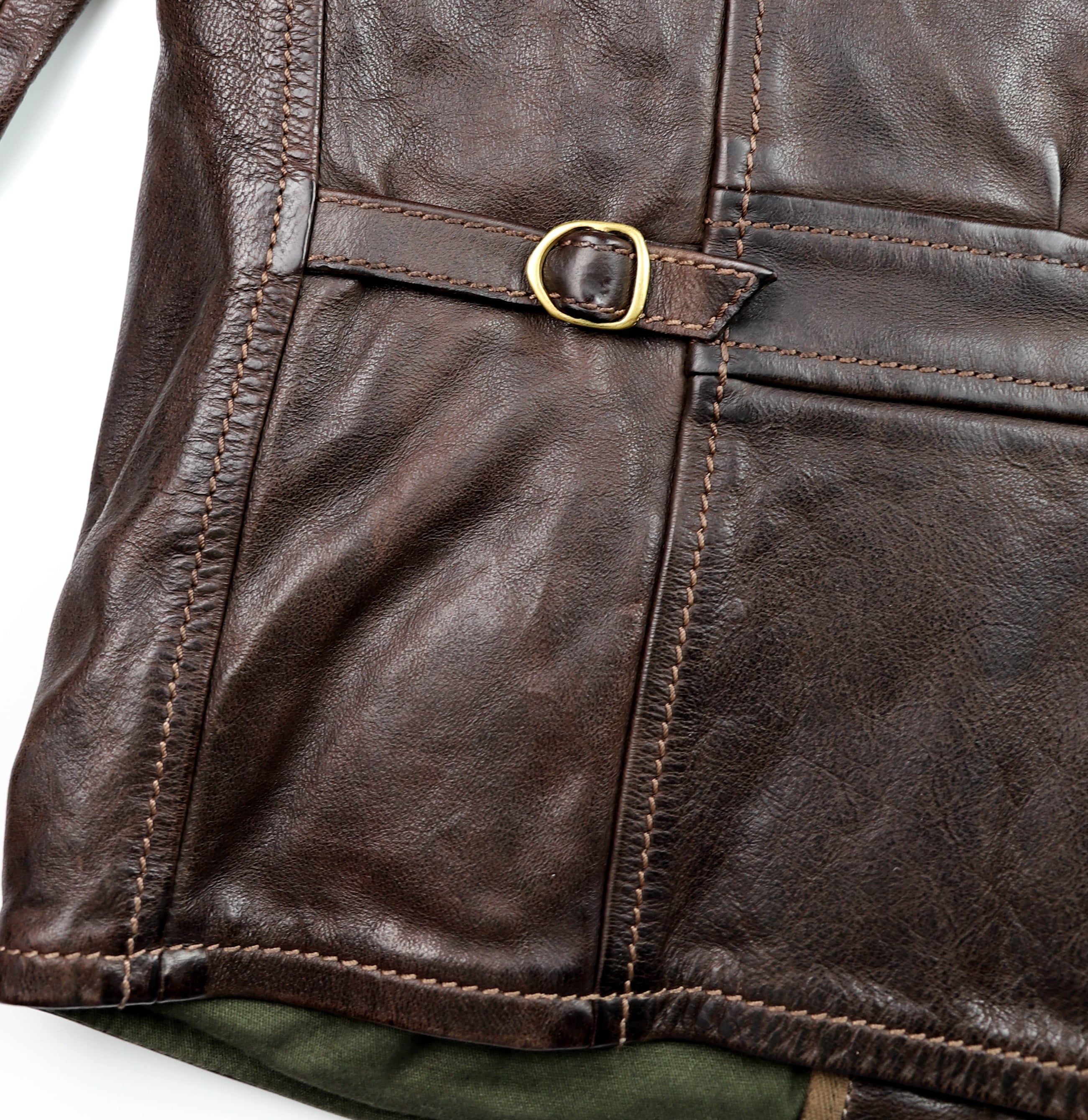 Thedi Memphis Half Belt, size Medium, Hand Dyed Cocoa Buffalo