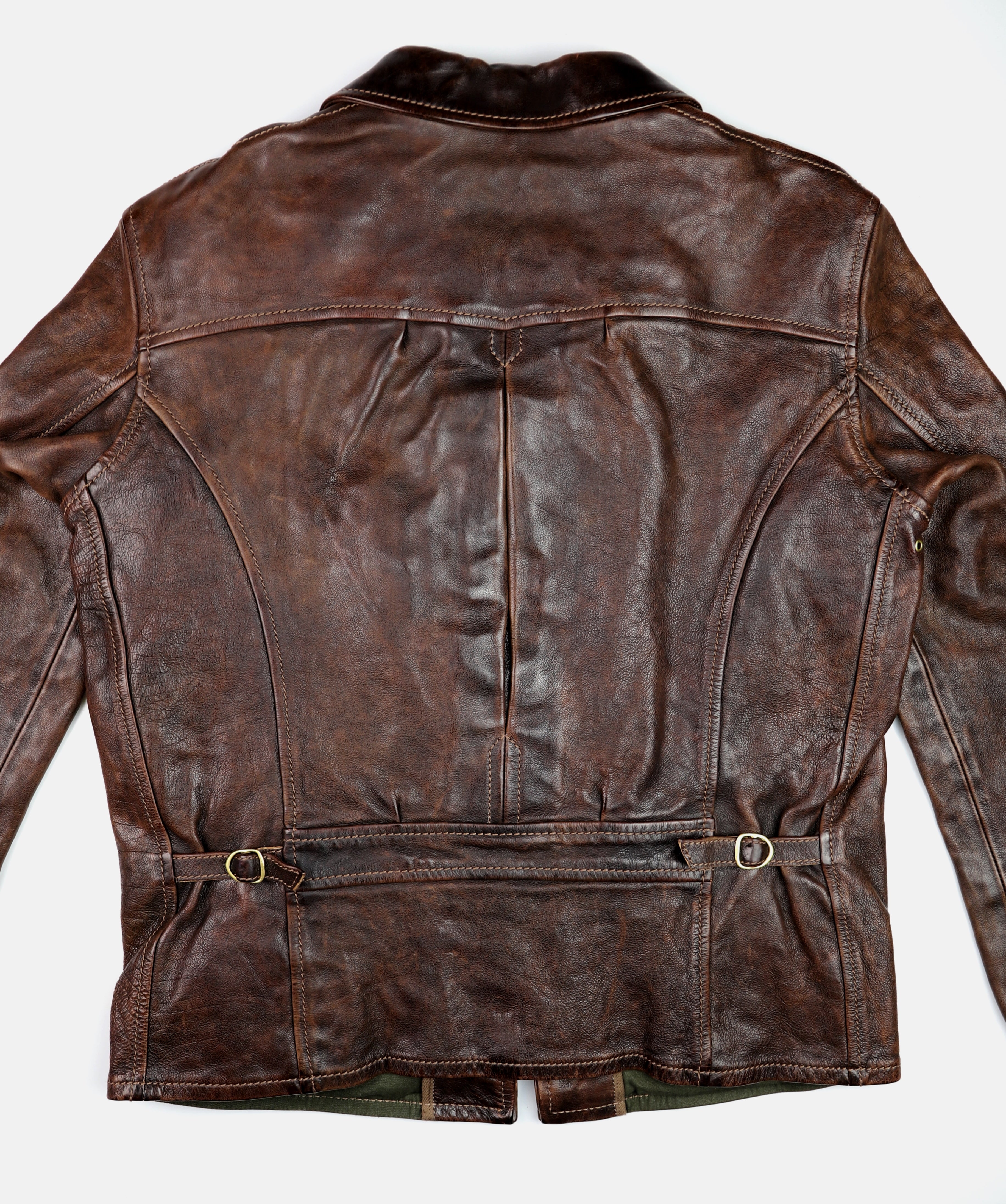 Thedi Memphis Half Belt, size Medium, Hand Dyed Cocoa Buffalo