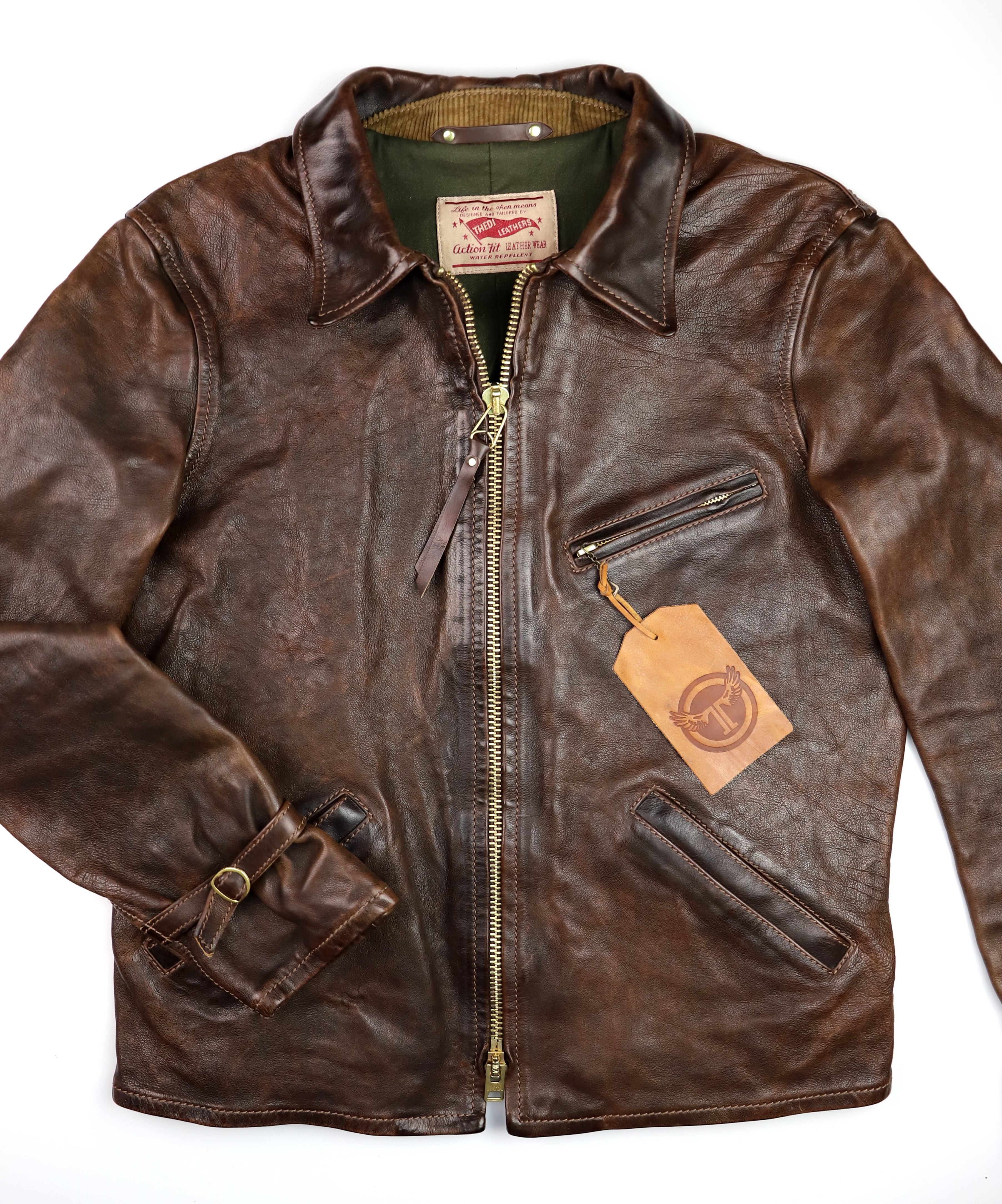 Thedi Memphis Half Belt, size Medium, Hand Dyed Cocoa Buffalo