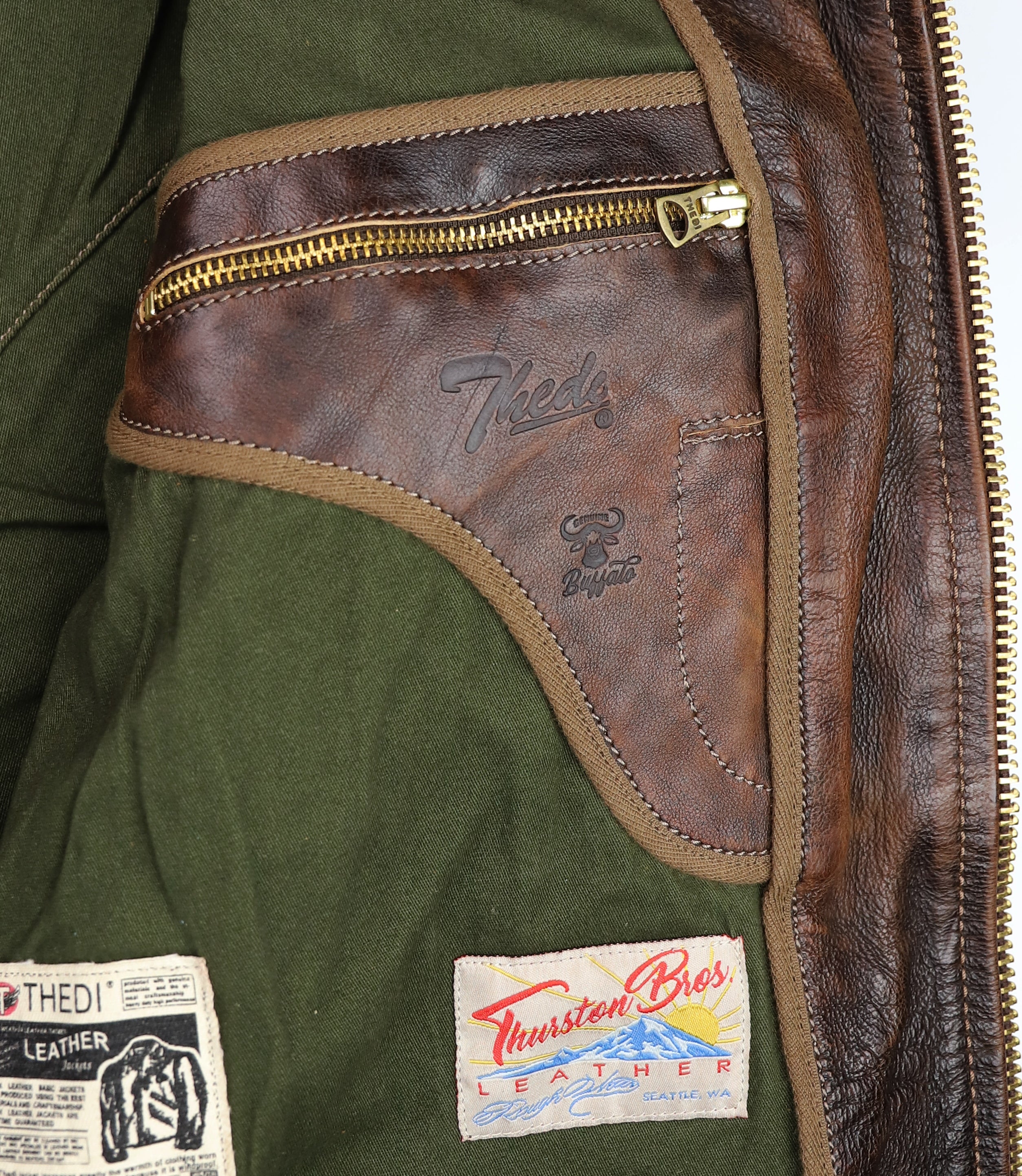 Thedi Memphis Half Belt, size Medium, Hand Dyed Cocoa Buffalo