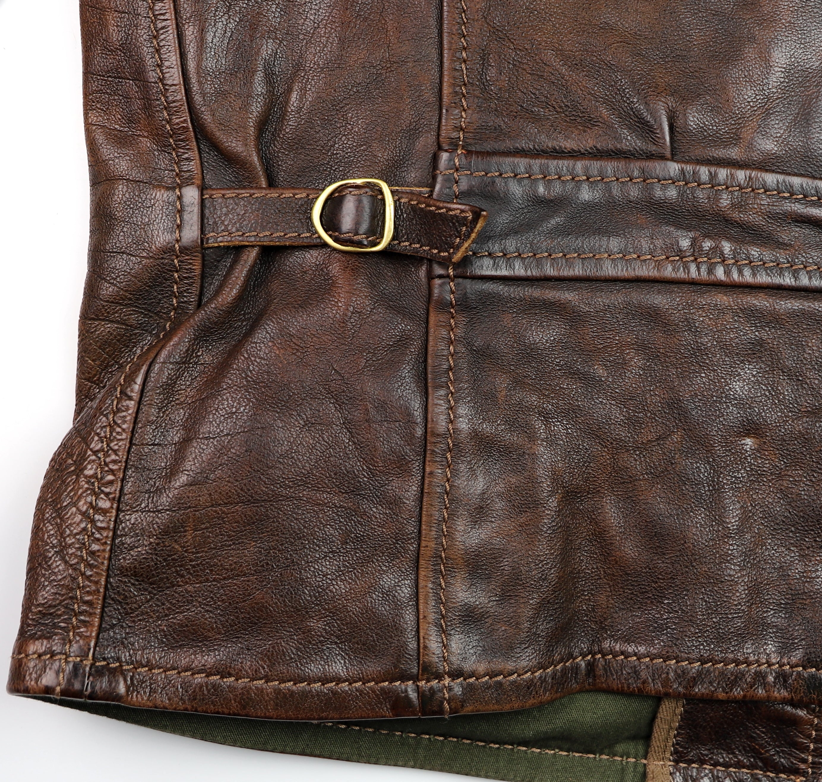 Thedi Memphis Half Belt, size Medium, Hand Dyed Cocoa Buffalo