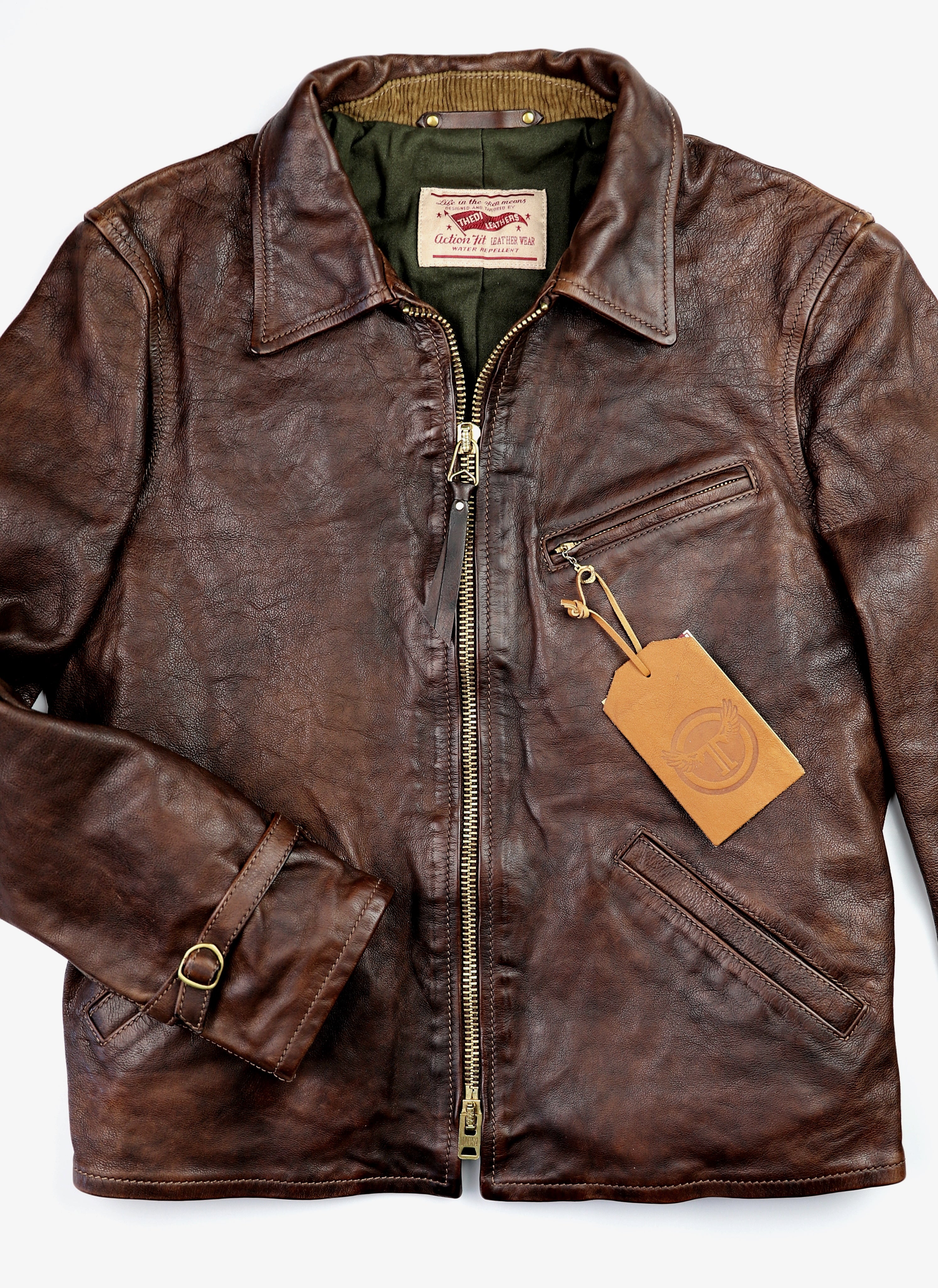 Thedi Memphis Half Belt, size Medium, Hand Dyed Cocoa Buffalo