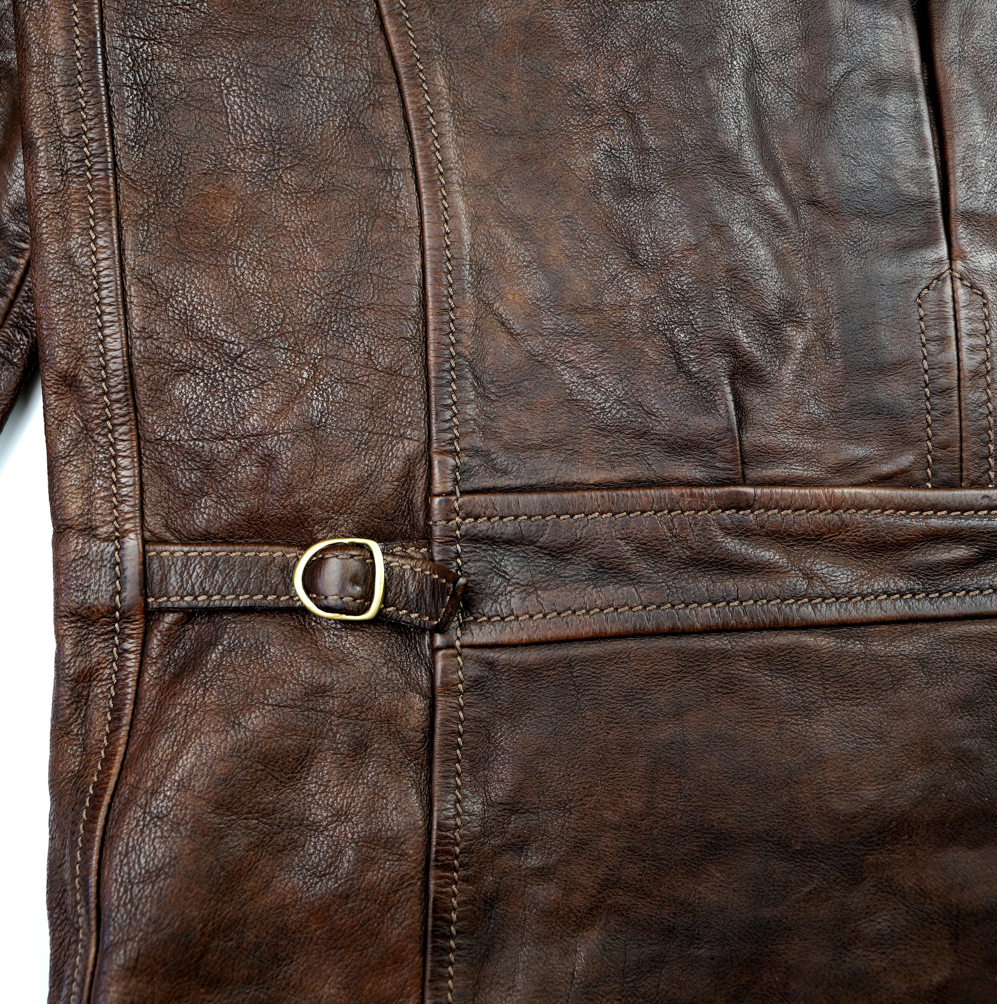 Thedi Memphis Half Belt, size Medium, Hand Dyed Cocoa Buffalo