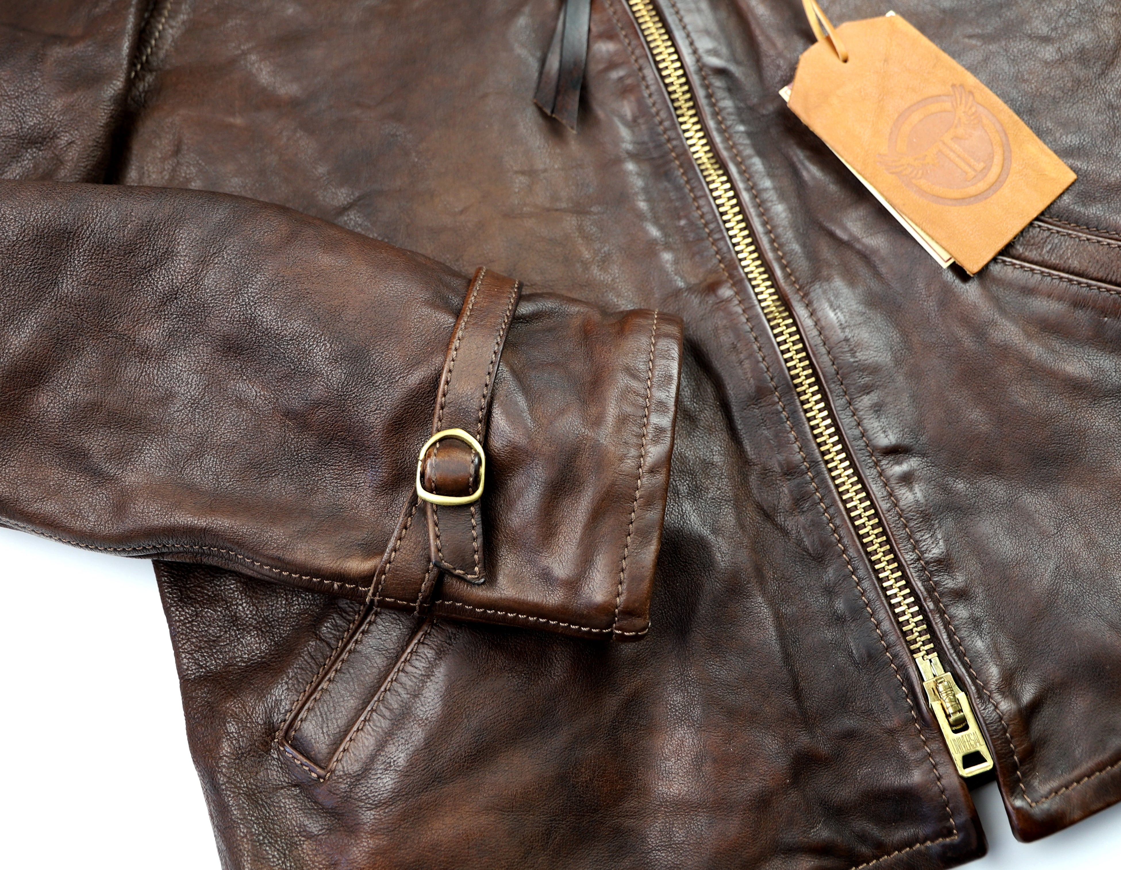 Thedi Memphis Half Belt, size Medium, Hand Dyed Cocoa Buffalo