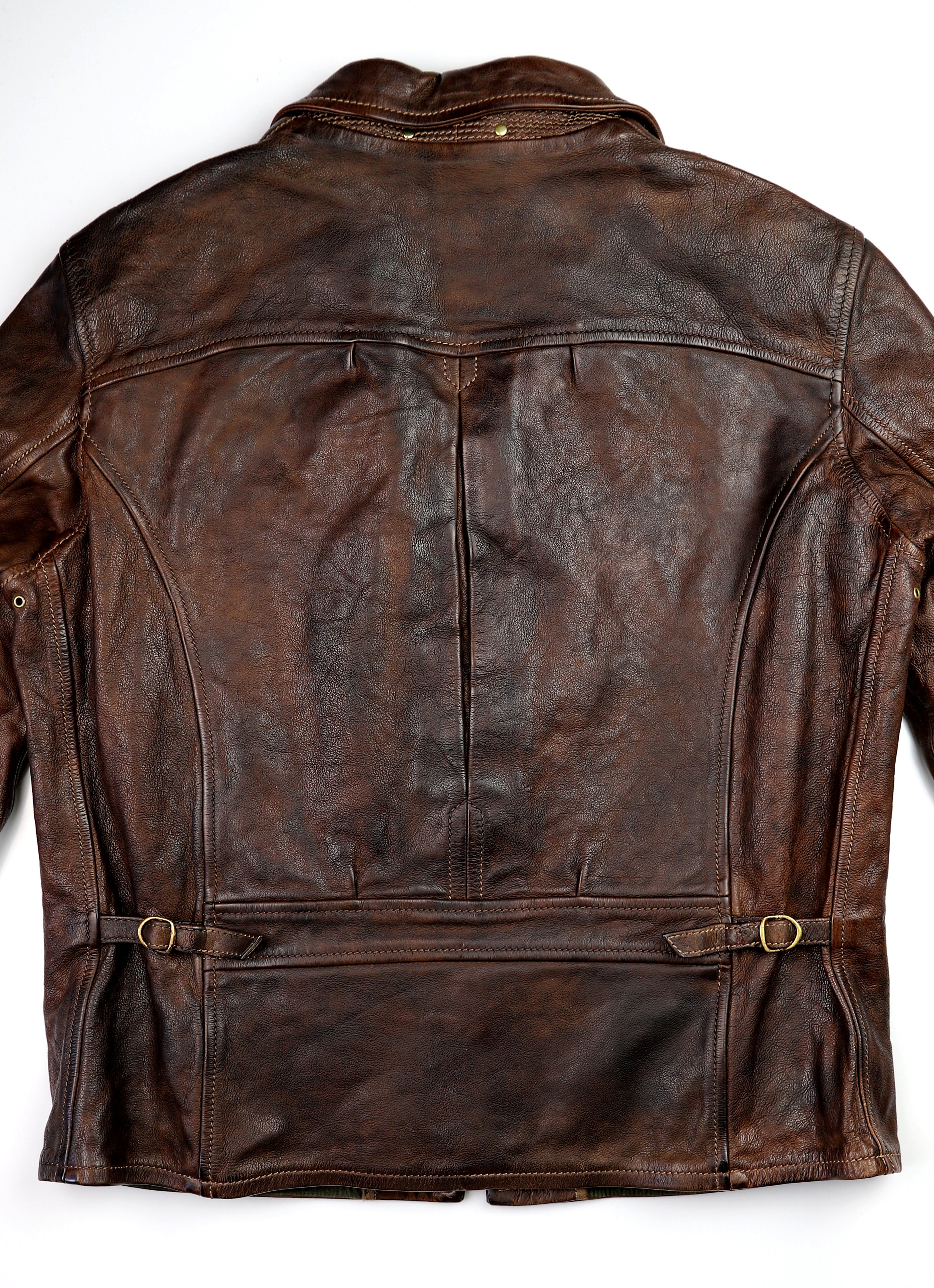 Thedi Memphis Half Belt, size XL, Hand Dyed Cocoa Buffalo