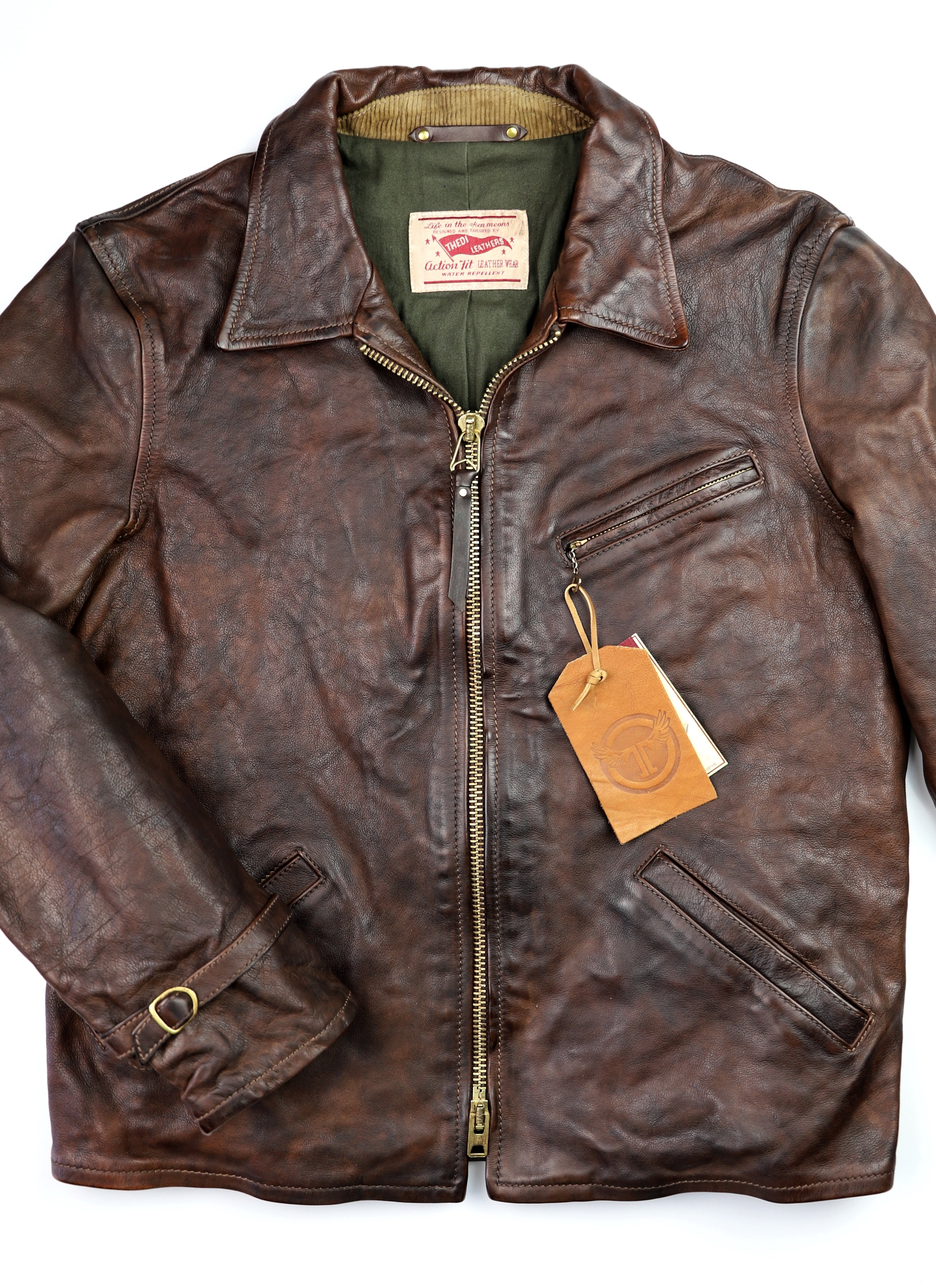 Thedi Memphis Half Belt, size XL, Hand Dyed Cocoa Buffalo