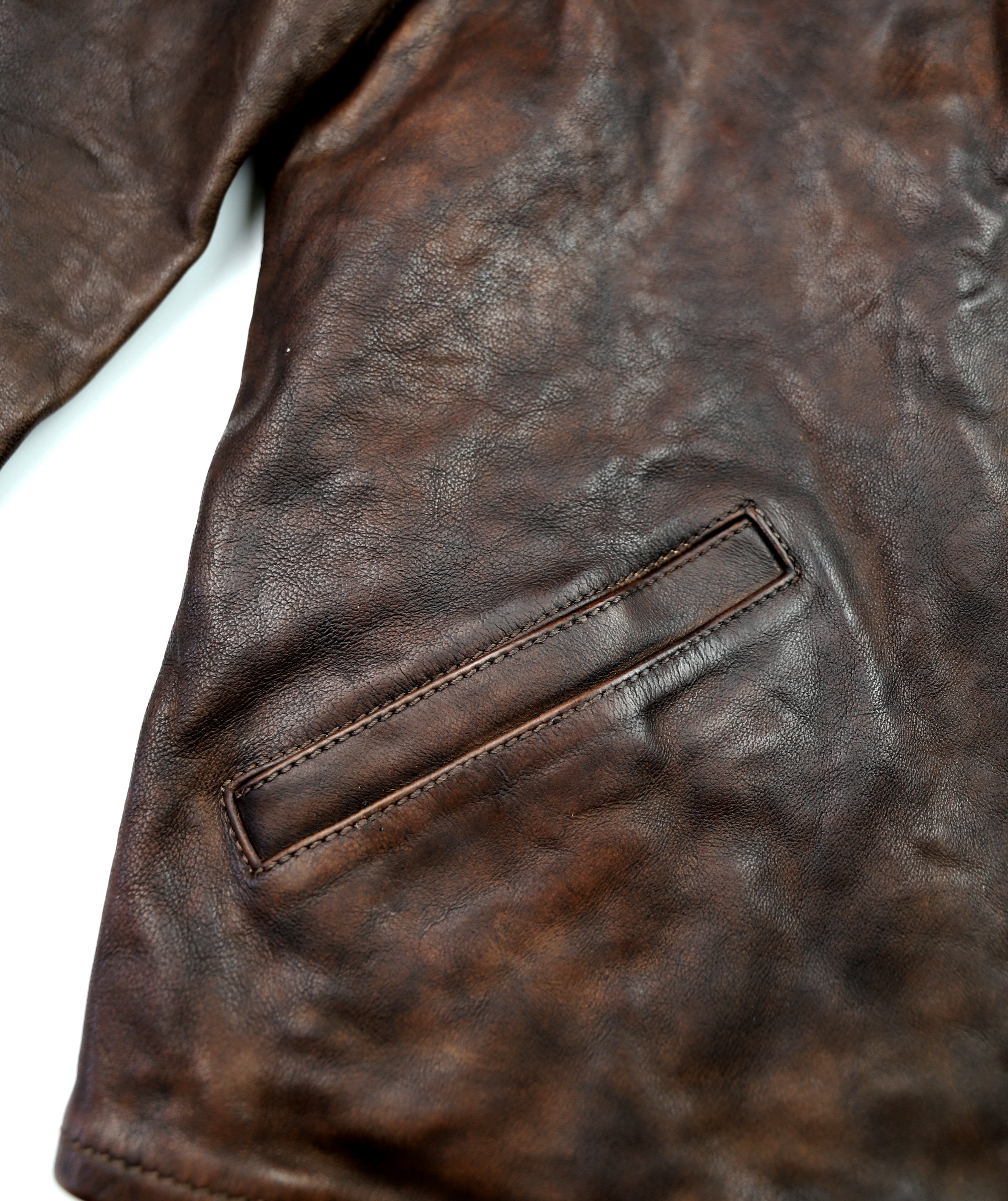 Thedi Memphis Half Belt, size XL, Hand Dyed Cocoa Buffalo