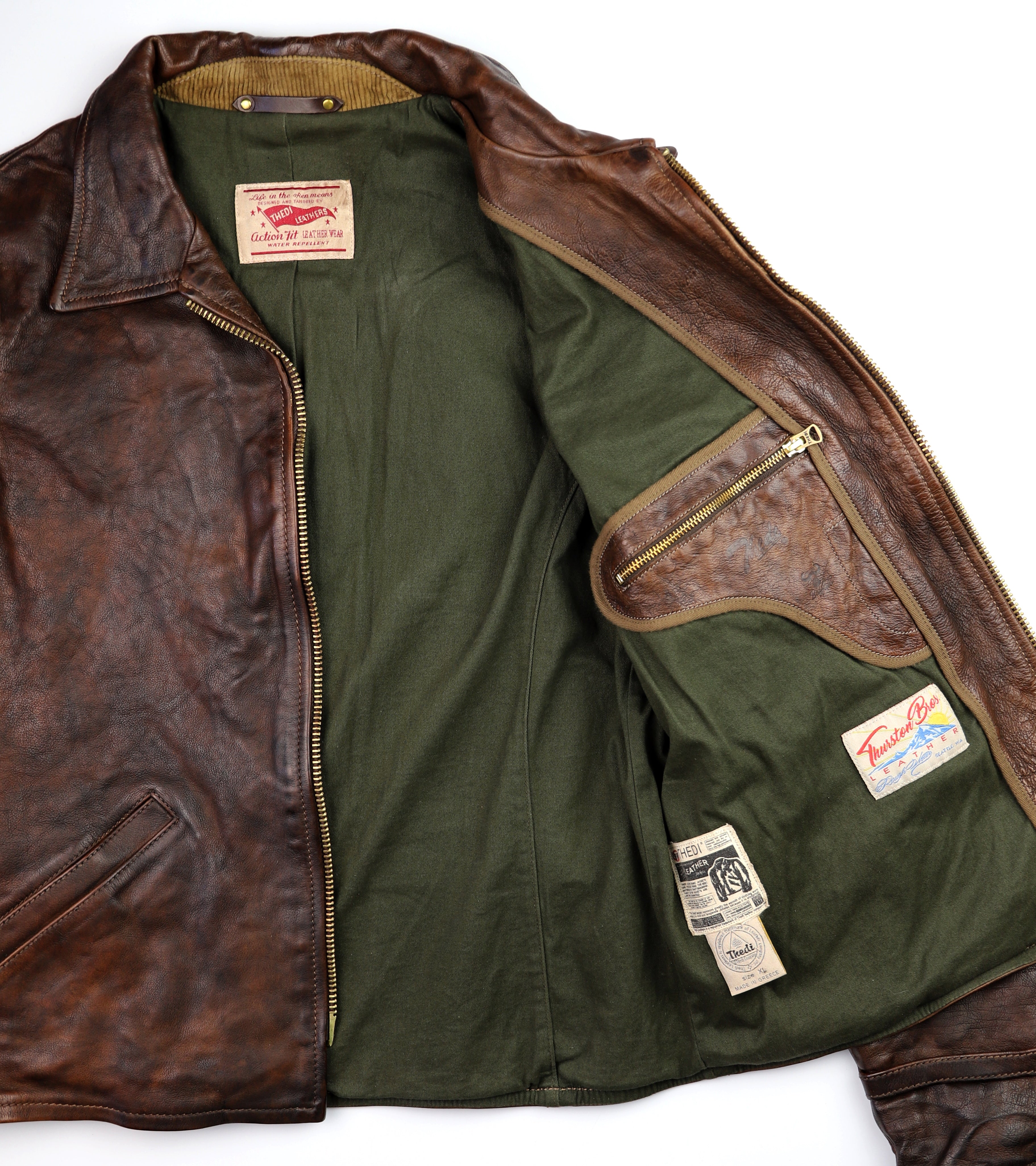 Thedi Memphis Half Belt, size XL, Hand Dyed Cocoa Buffalo