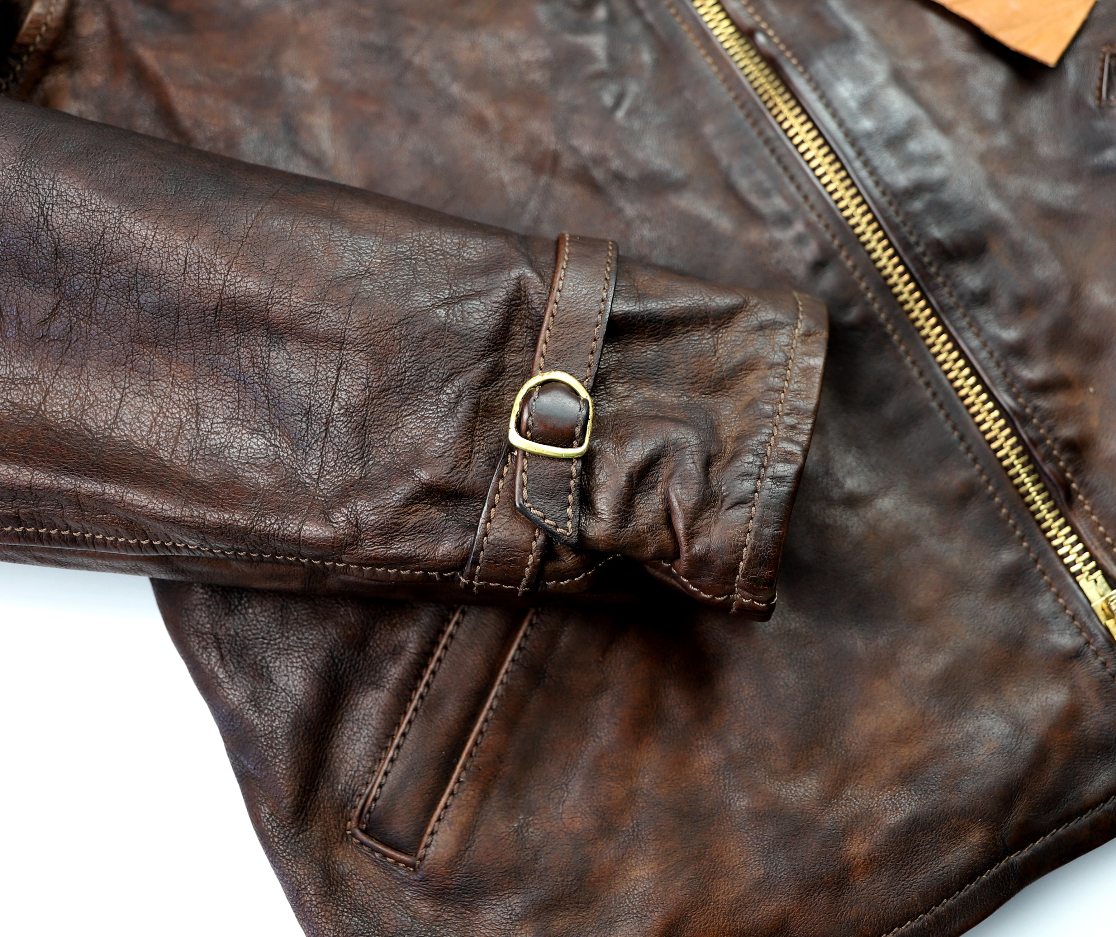 Thedi Memphis Half Belt, size XL, Hand Dyed Cocoa Buffalo