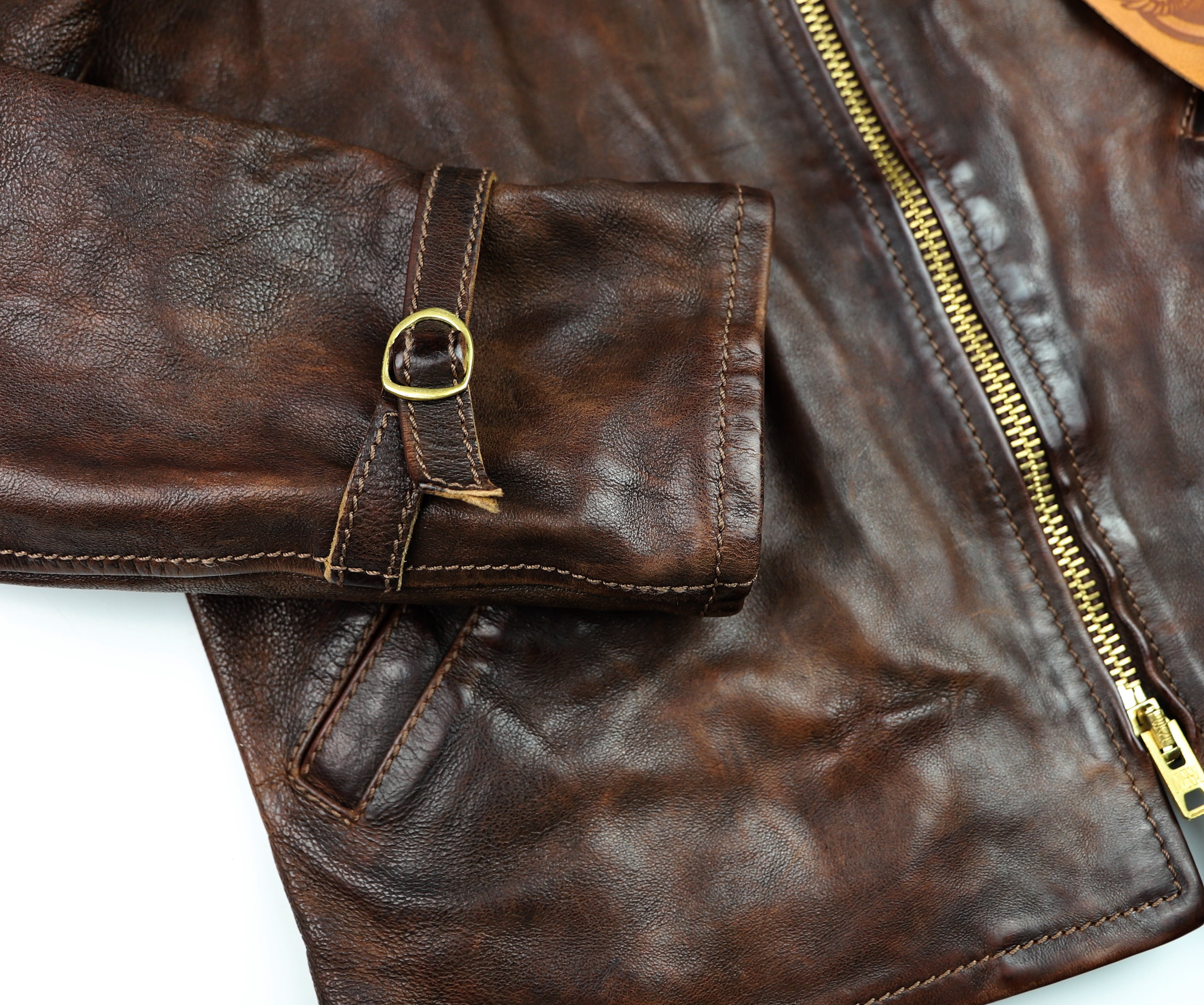 Thedi Memphis Half Belt, size Small, Hand Dyed Cocoa Buffalo