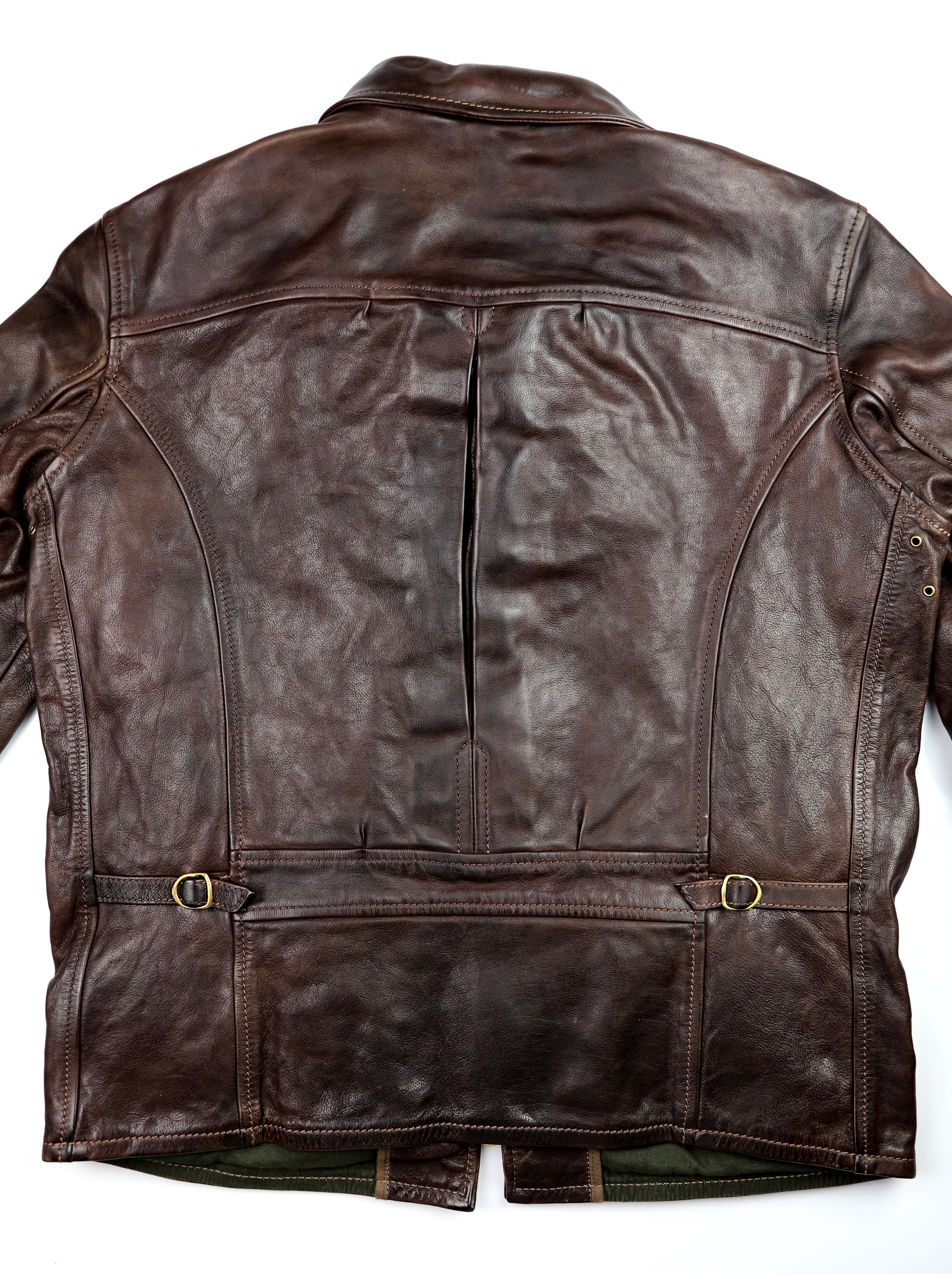 Thedi Memphis Half Belt, size XL, Hand Dyed Cocoa Buffalo