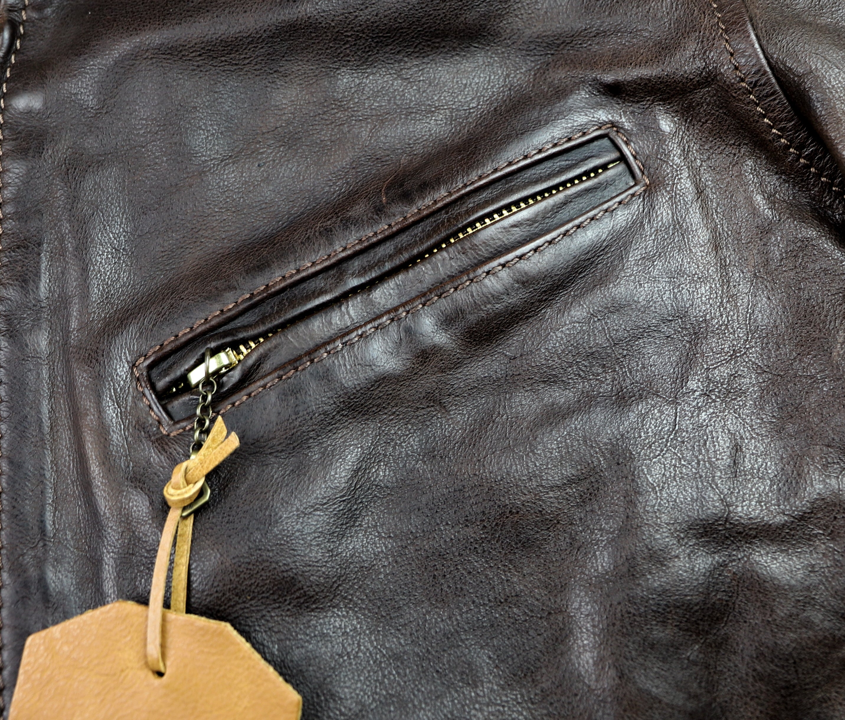 Thedi Memphis Half Belt, size XL, Hand Dyed Cocoa Buffalo