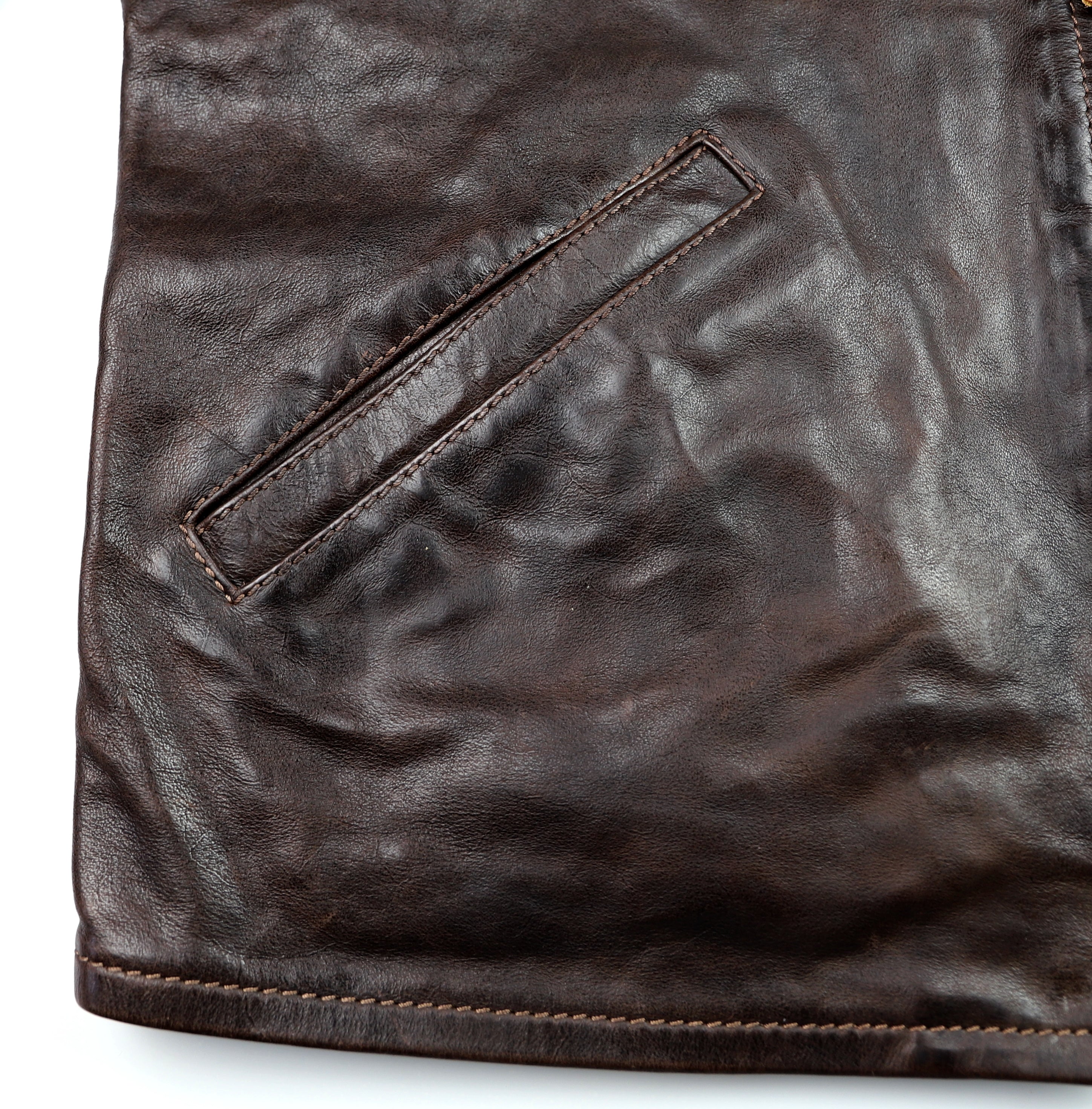 Thedi Memphis Half Belt, size XL, Hand Dyed Cocoa Buffalo