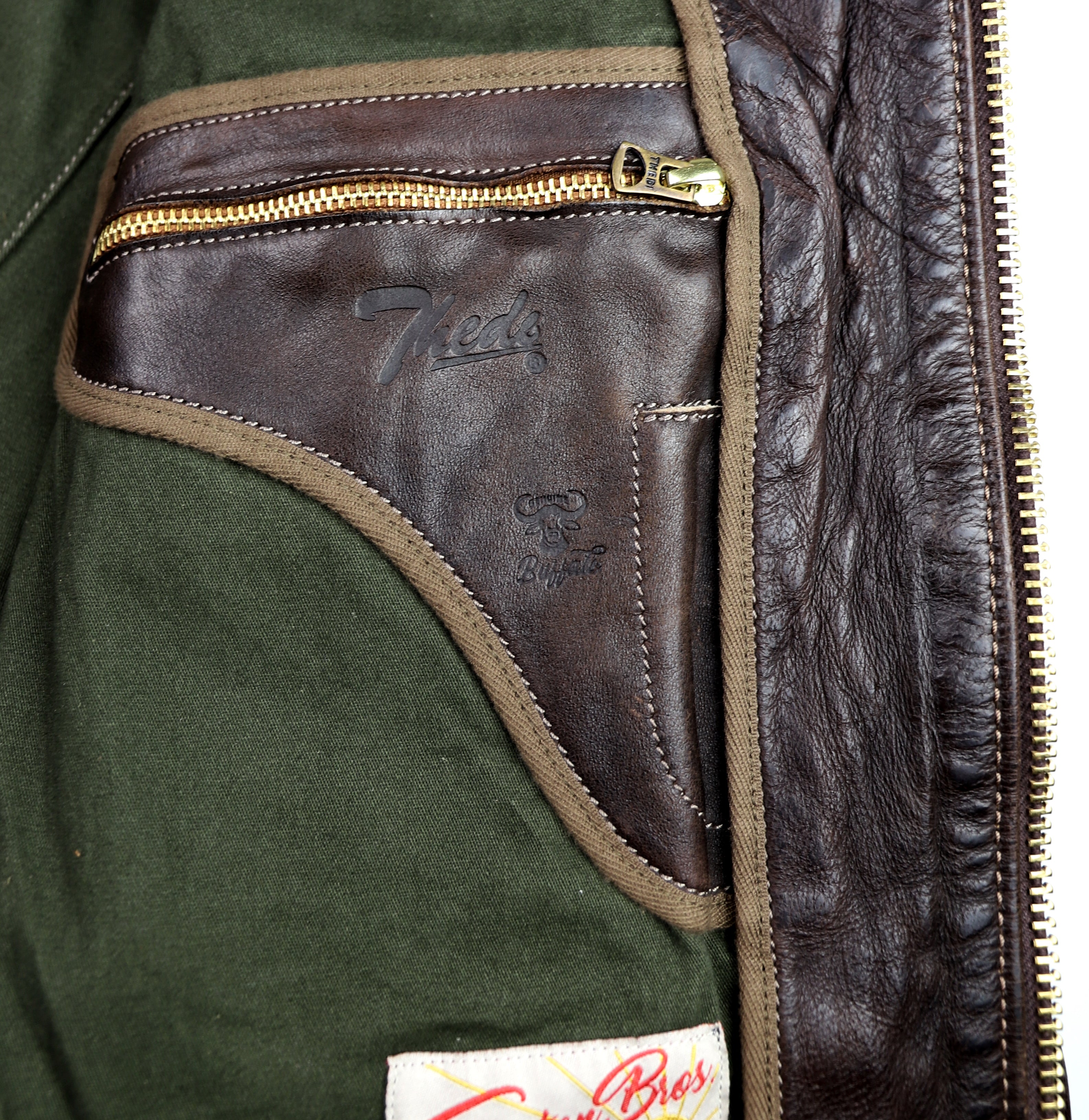 Thedi Memphis Half Belt, size XL, Hand Dyed Cocoa Buffalo