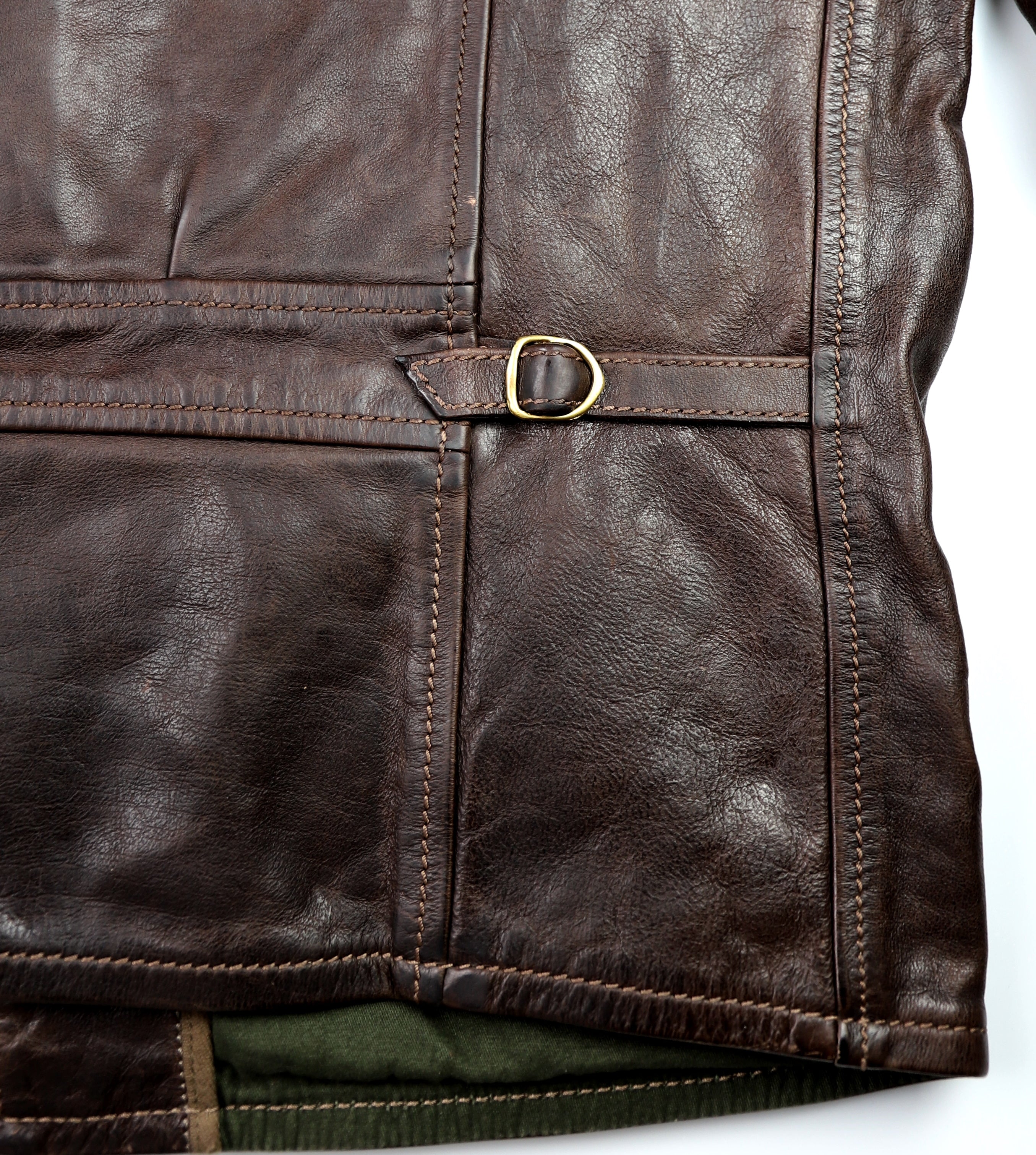 Thedi Memphis Half Belt, size XL, Hand Dyed Cocoa Buffalo