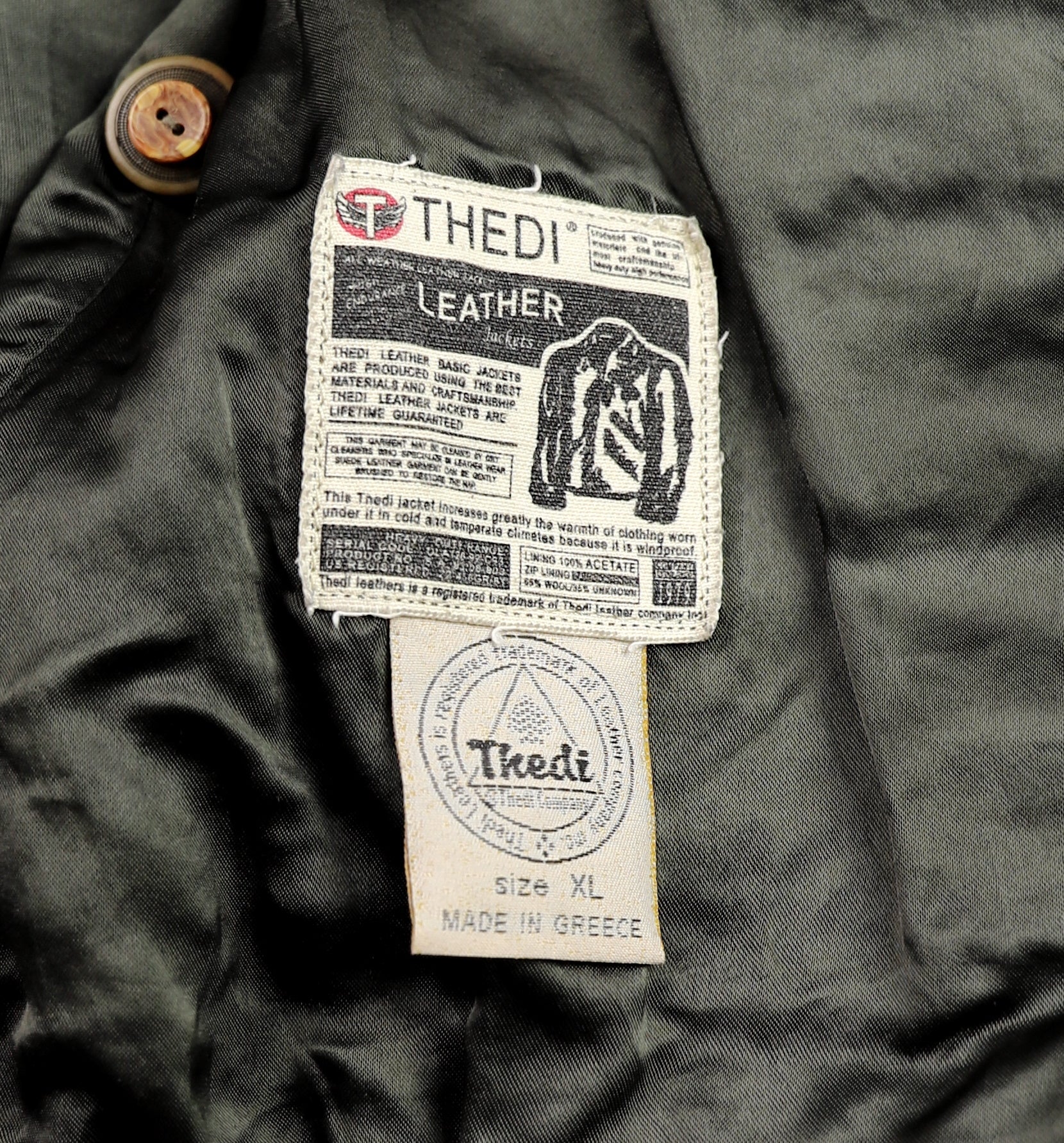 Thedi Niko Button-Up Jacket, size XL, Green Goat Suede and Cowhide