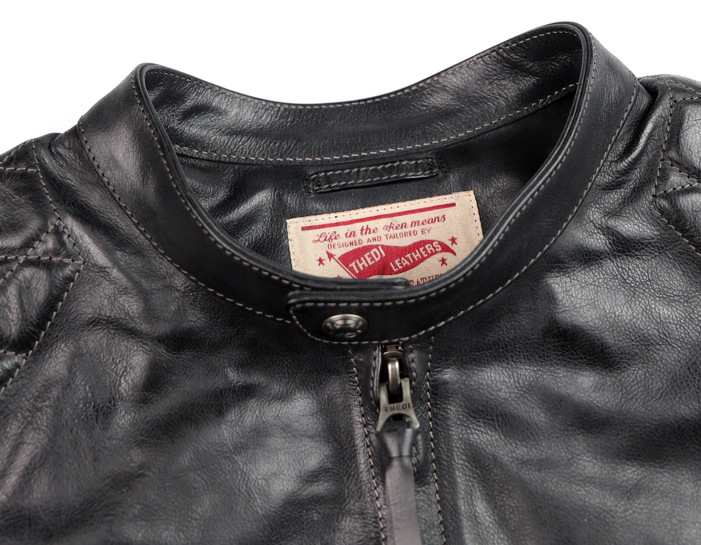 Thedi Phenix Cafe Racer Jacket, size XXL, Black Buffalo