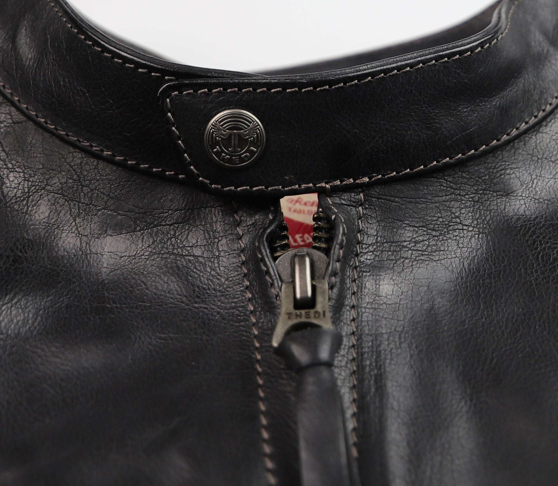 Thedi Phenix Cafe Racer Jacket, size Medium, Black Buffalo