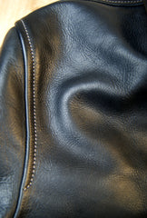 Thedi Markos Button-Up Shawl Collar Jacket, size XL, Black Cowhide