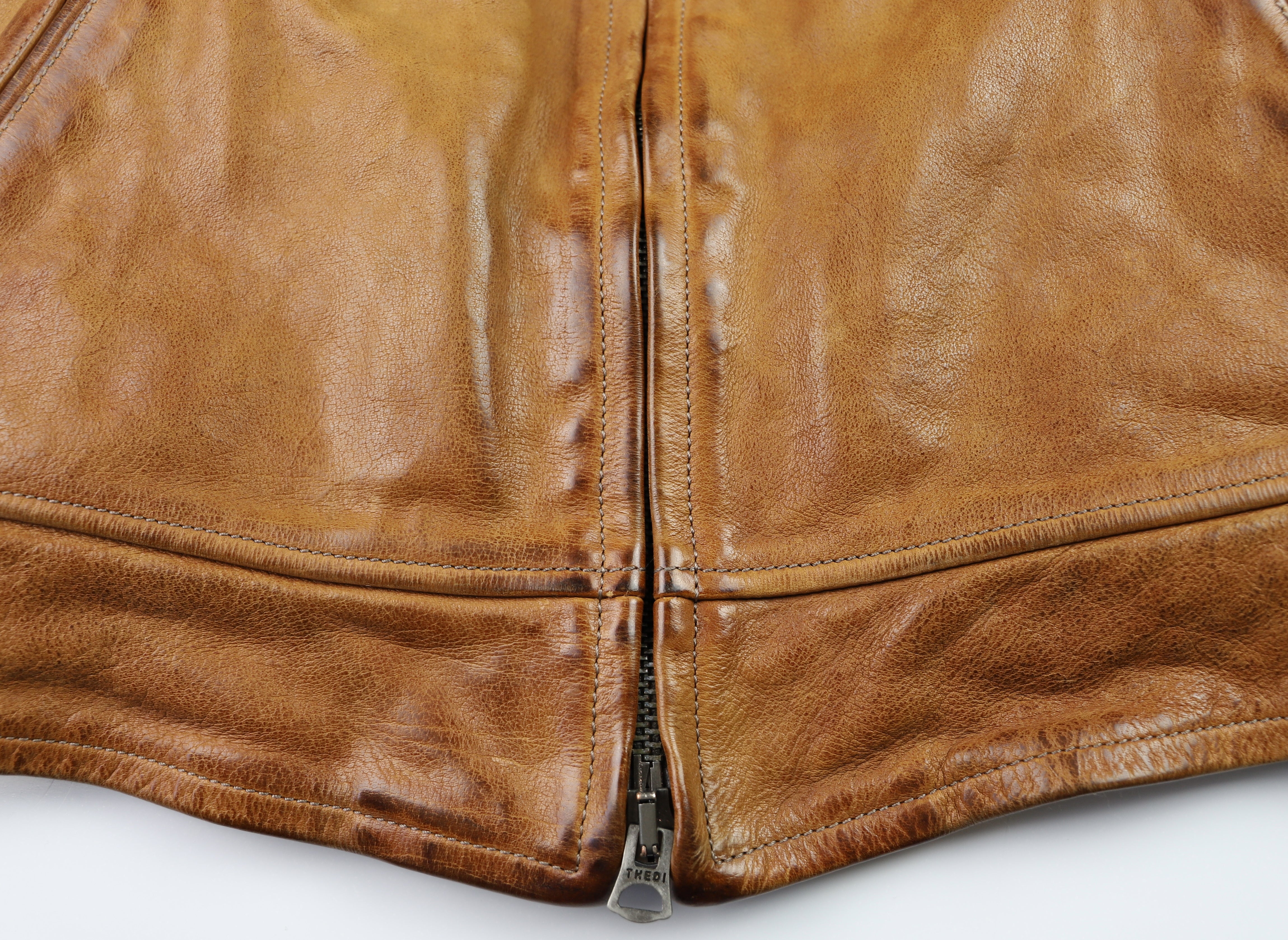 Thedi Markos Zip-Up Shawl Collar Jacket, size 3XL, Cuoio Buffalo