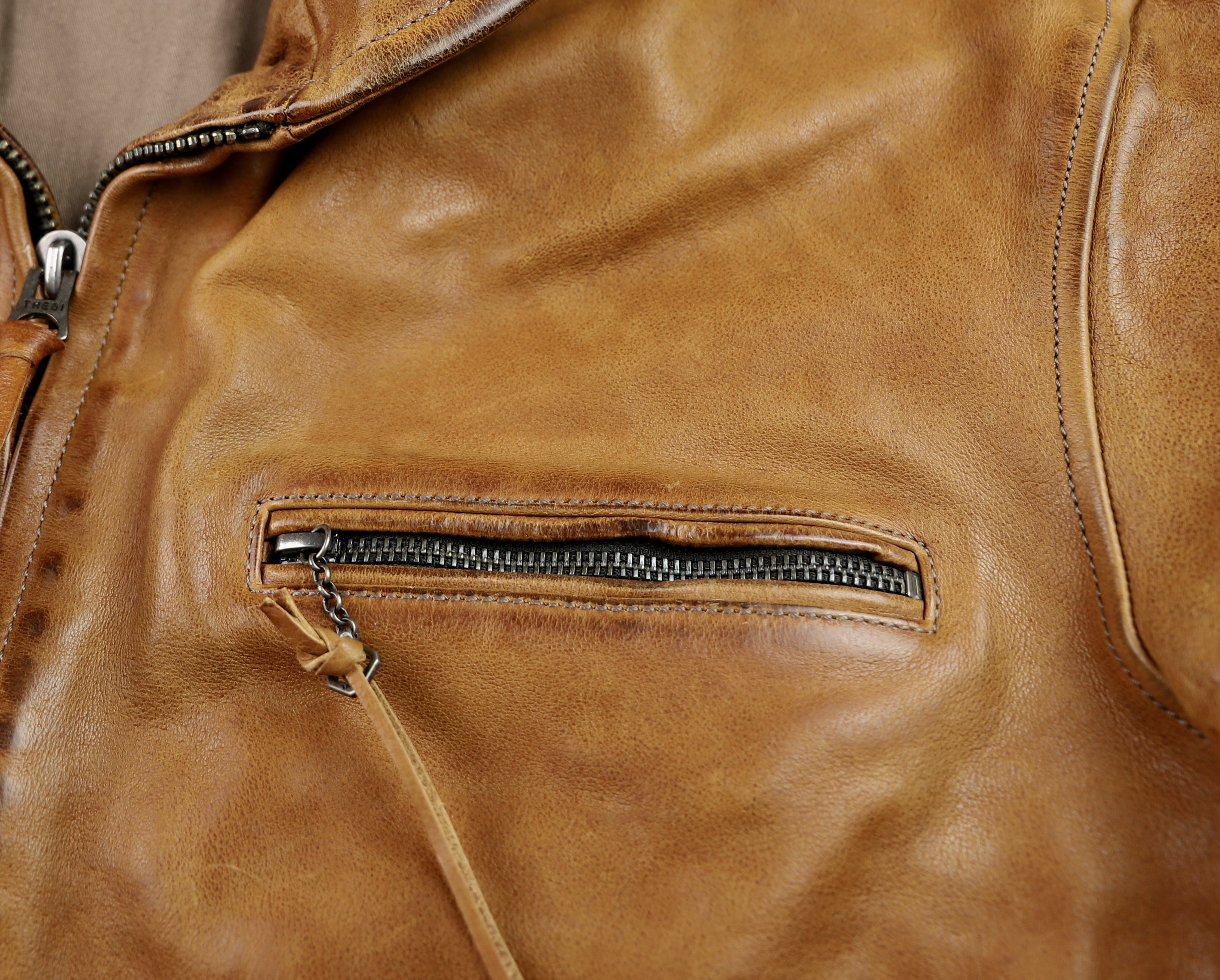 Thedi Markos Zip-Up Shawl Collar Jacket, size 3XL, Cuoio Buffalo