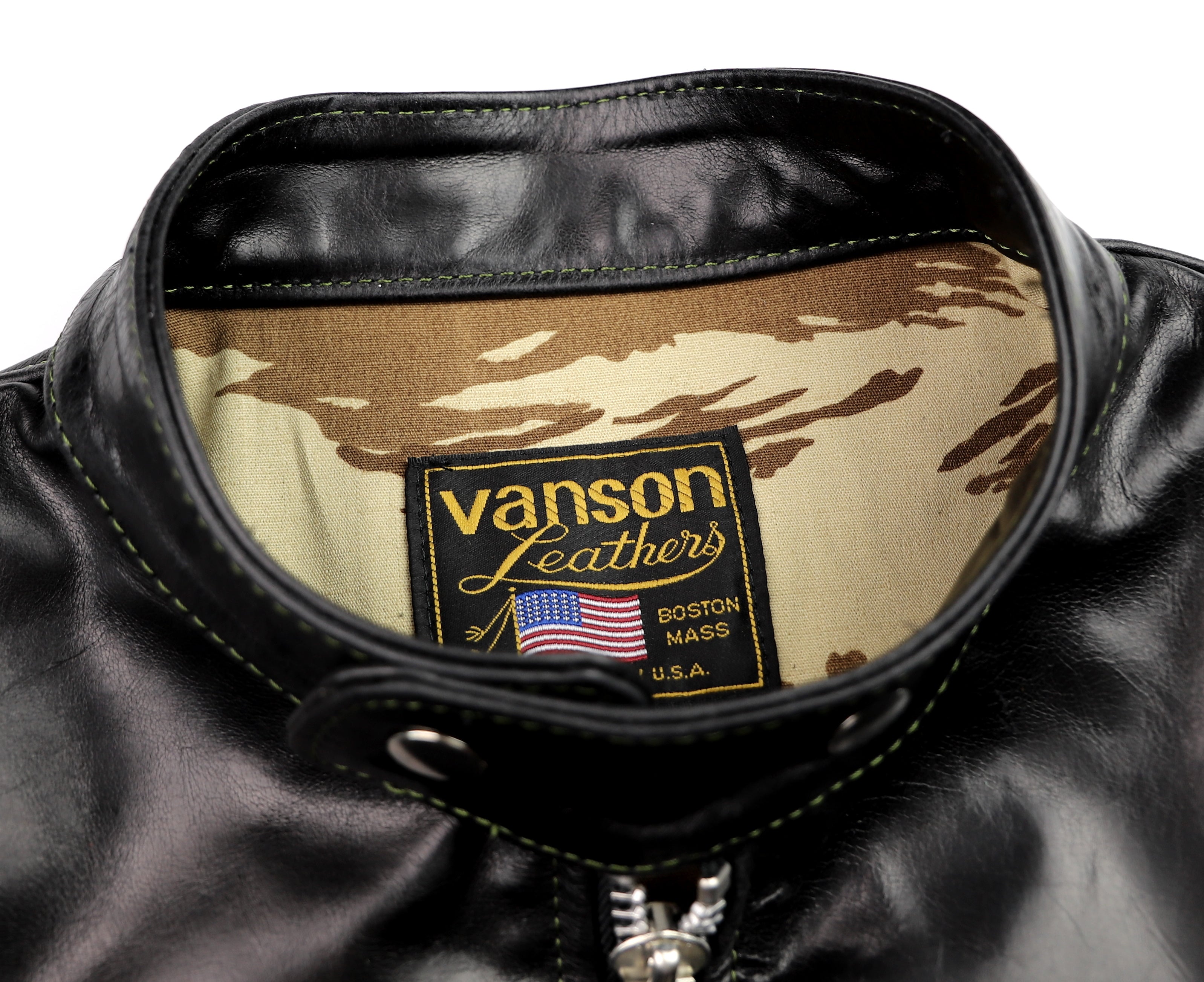 Vanson Agent X Slim Fit Cafe Racer, Black Bainbridge, size Large