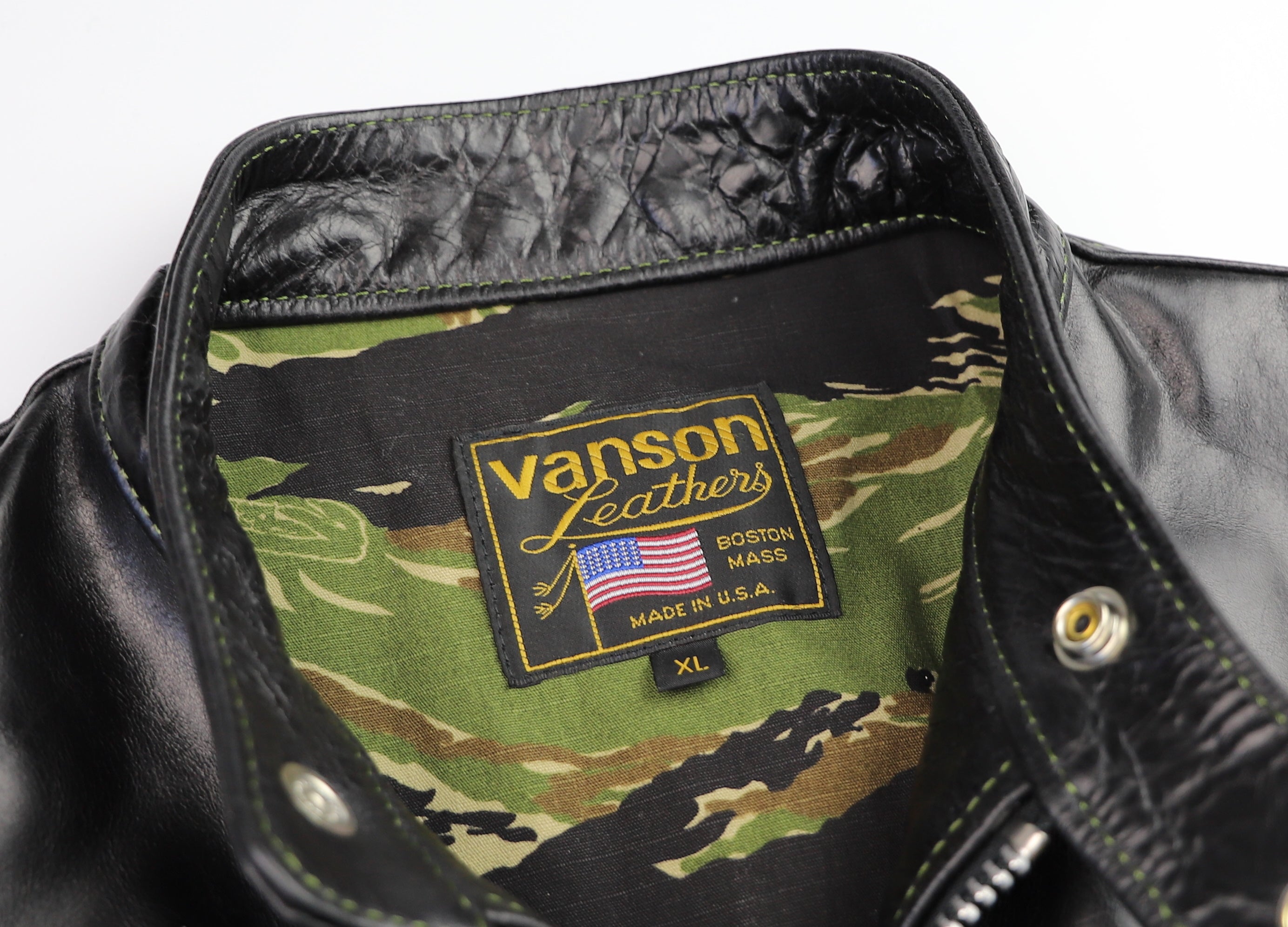 Vanson Agent X Slim Fit Cafe Racer, Black Bainbridge, size XL