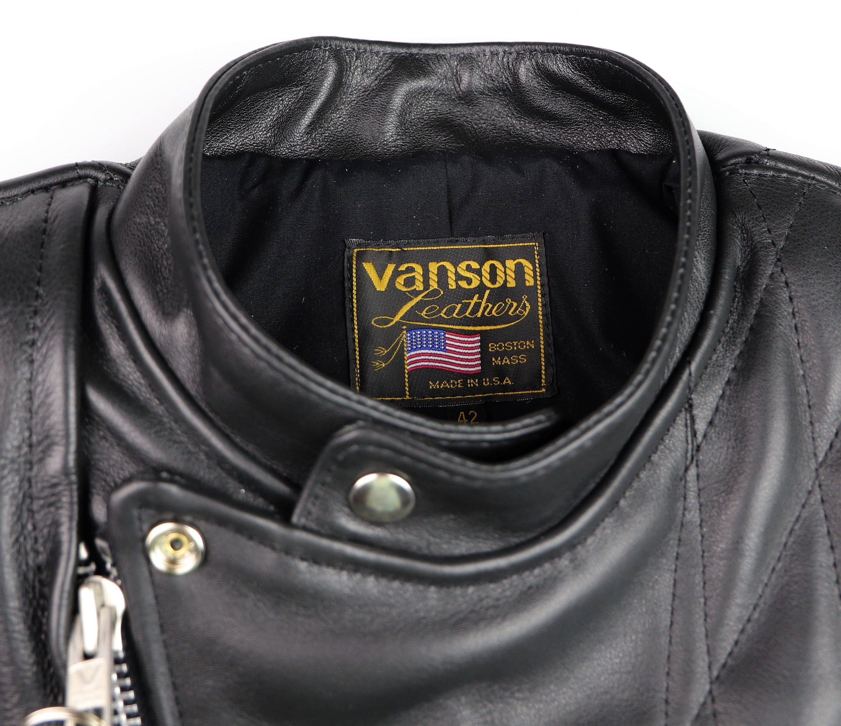 Vanson Chopper Jacket, Black Comp. Weight Cowhide, size 42