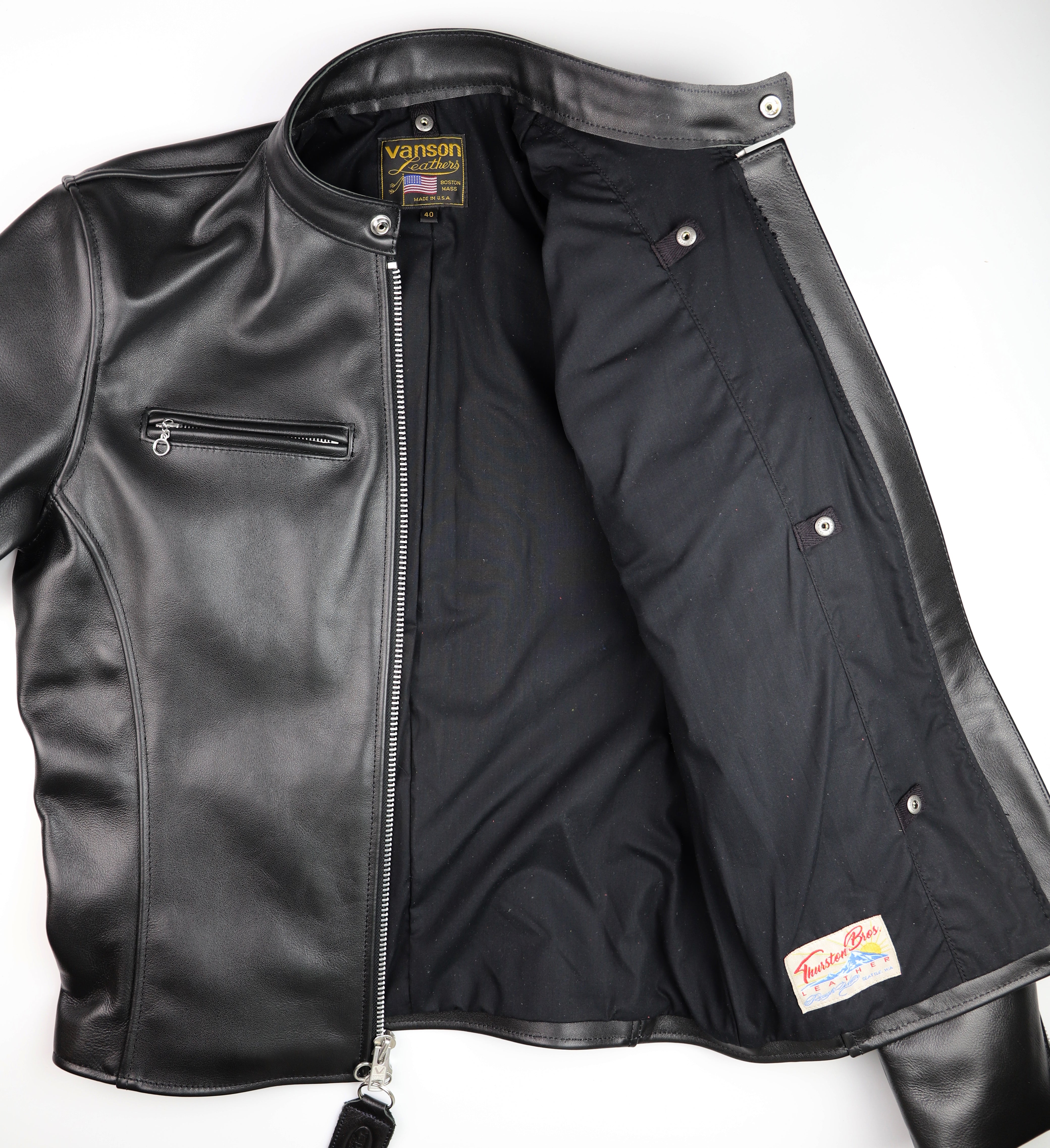 Vanson Comet PLU-3, Black Comp. Weight Cowhide, size 40