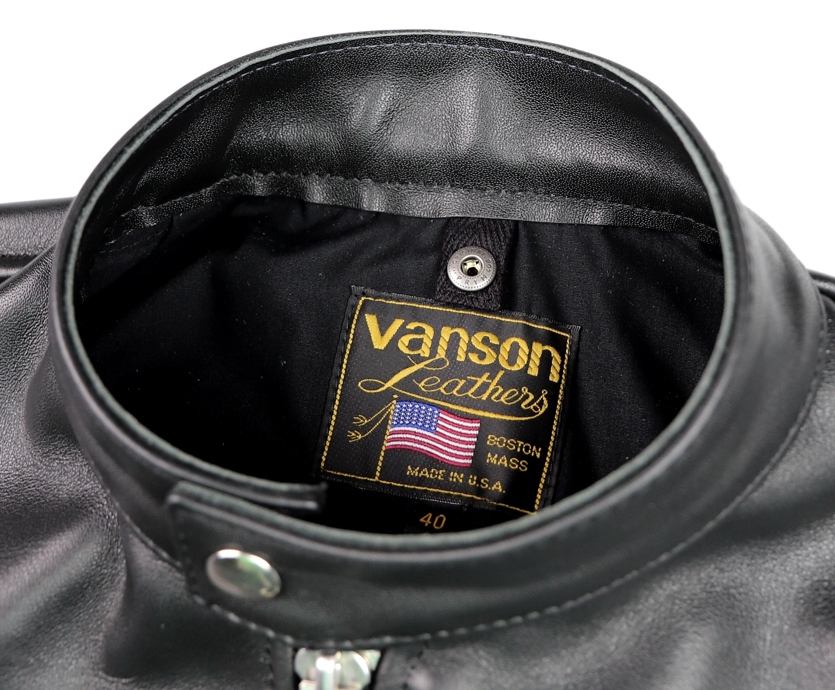 Vanson Comet PLU-3, Black Comp. Weight Cowhide, size 40