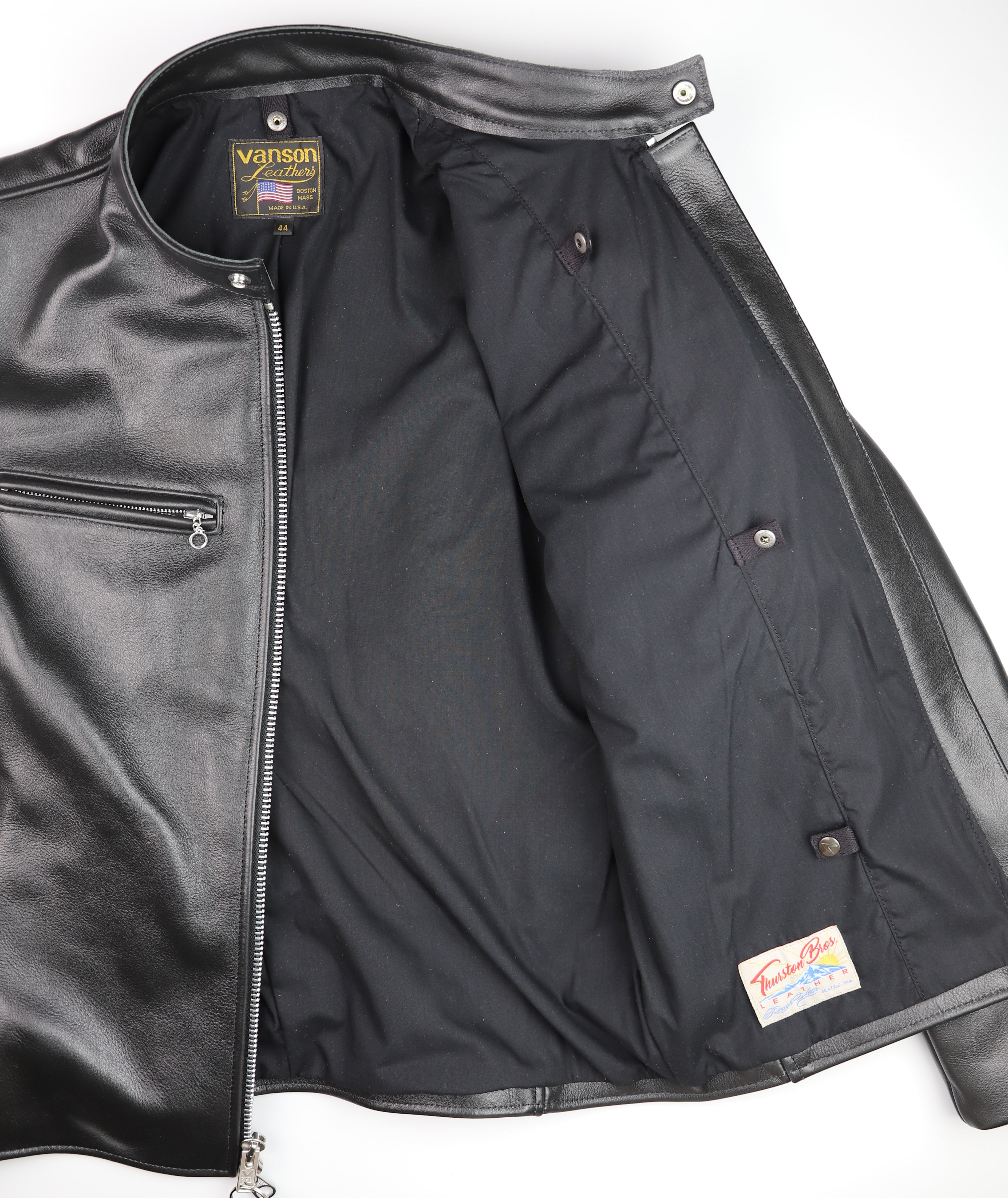Vanson Comet PLU-3, Black Comp. Weight Cowhide, size 44