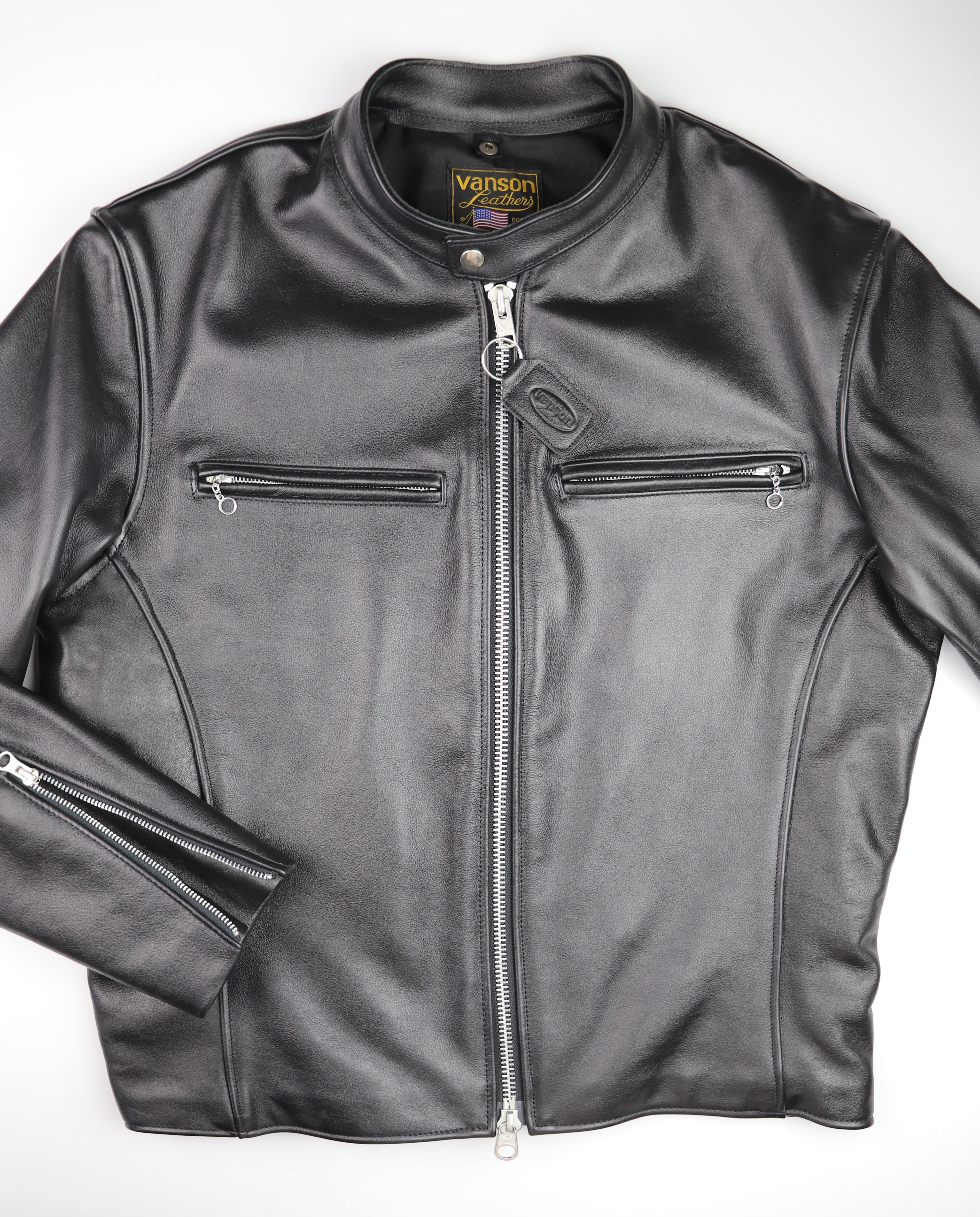 Vanson Comet PLU-3, Black Comp. Weight Cowhide, size 46