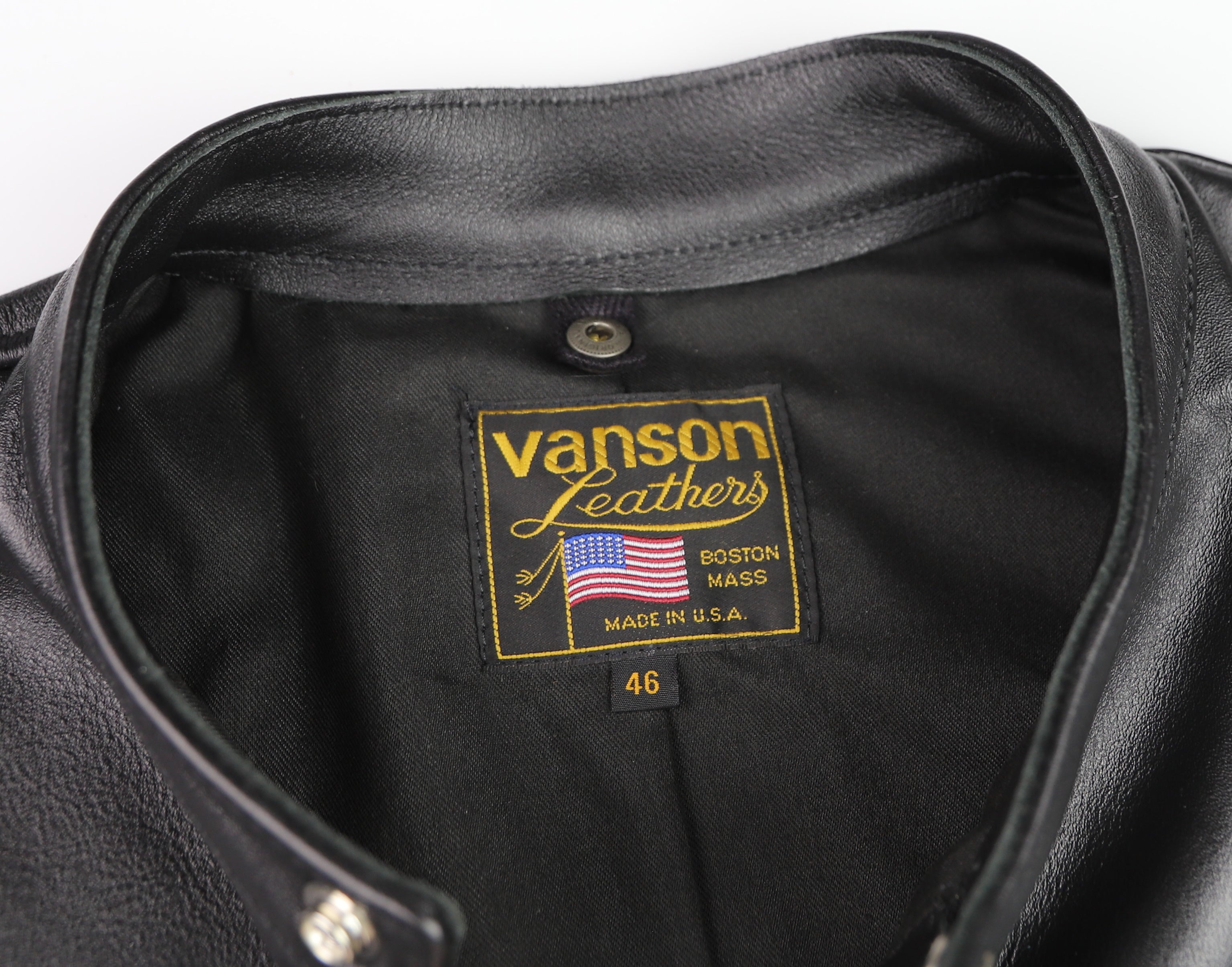 Vanson Comet PLU-3, Black Comp. Weight Cowhide, size 46