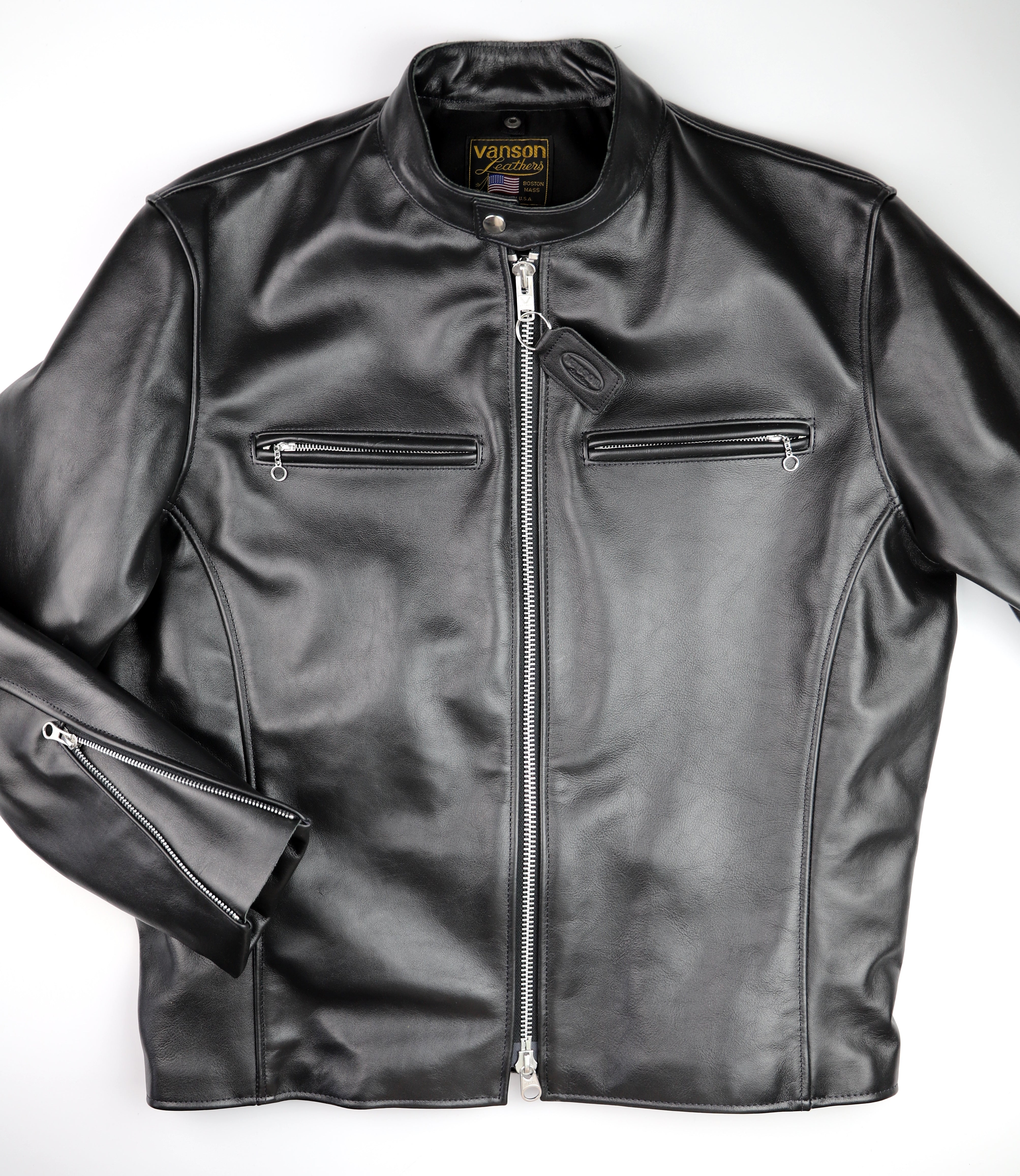 Vanson Comet PLU-3, Black Comp. Weight Cowhide, size 48