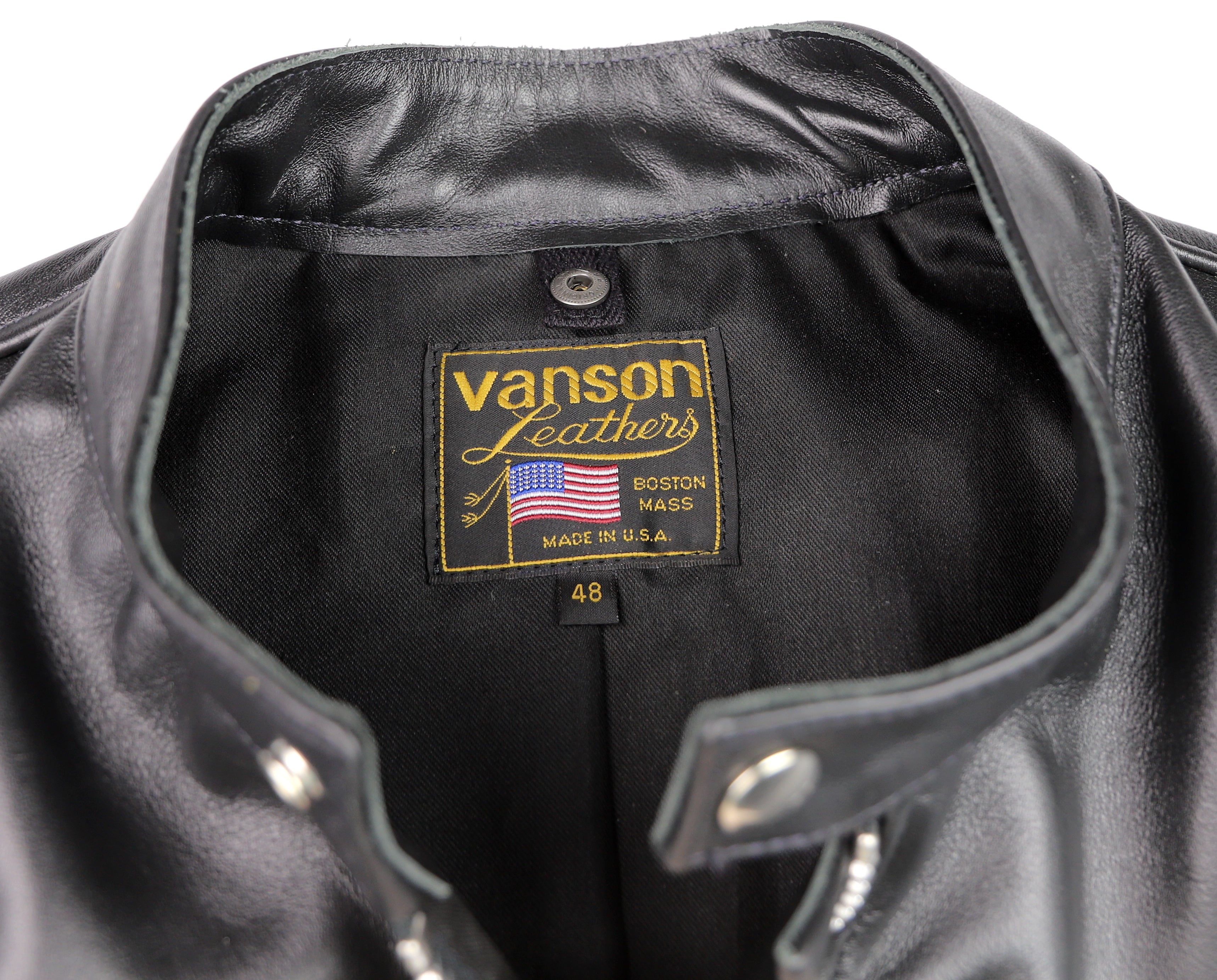Vanson Comet PLU-3, Black Comp. Weight Cowhide, size 48
