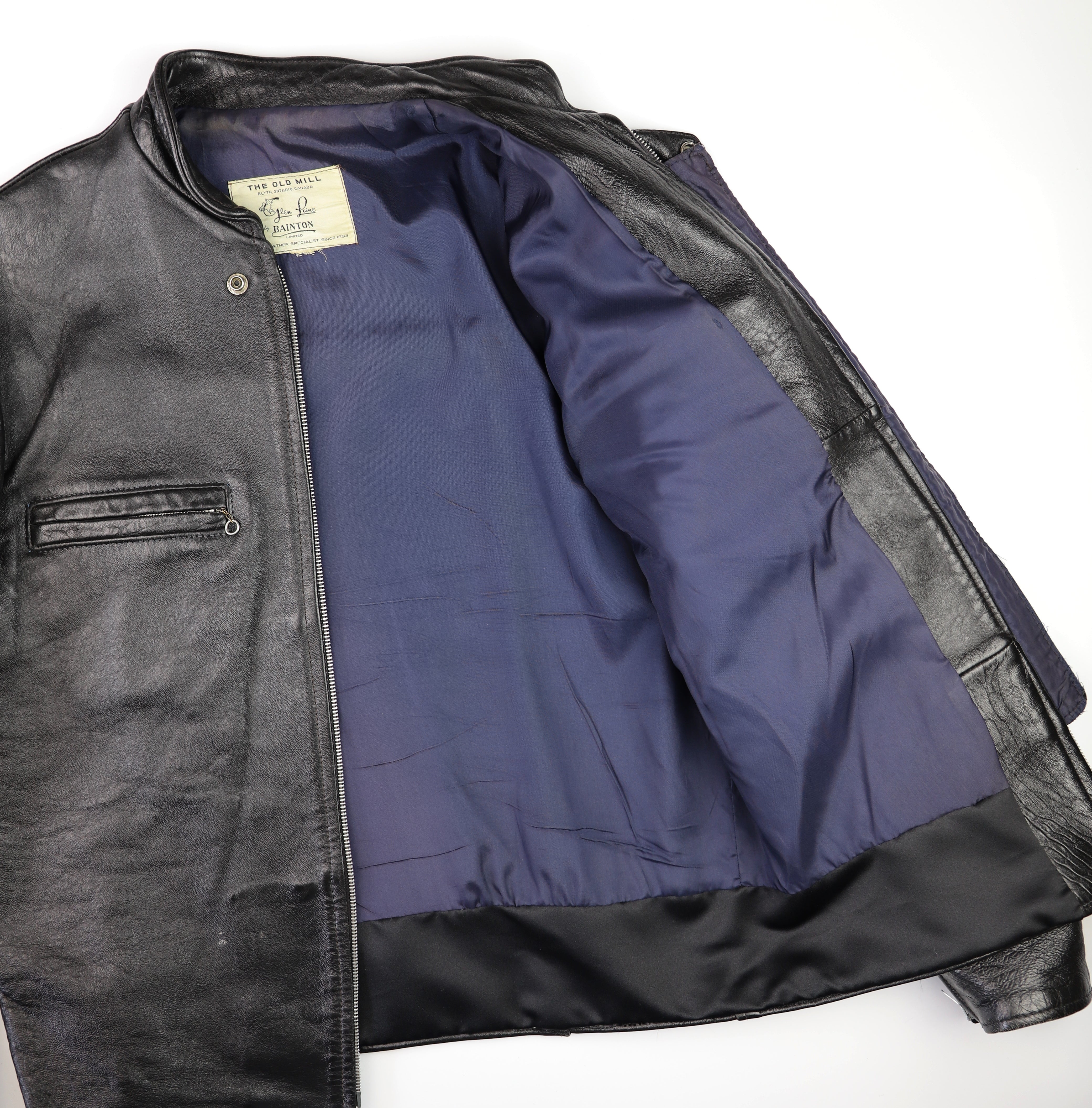 Vintage Cafe Racer Jacket, Black, size 42