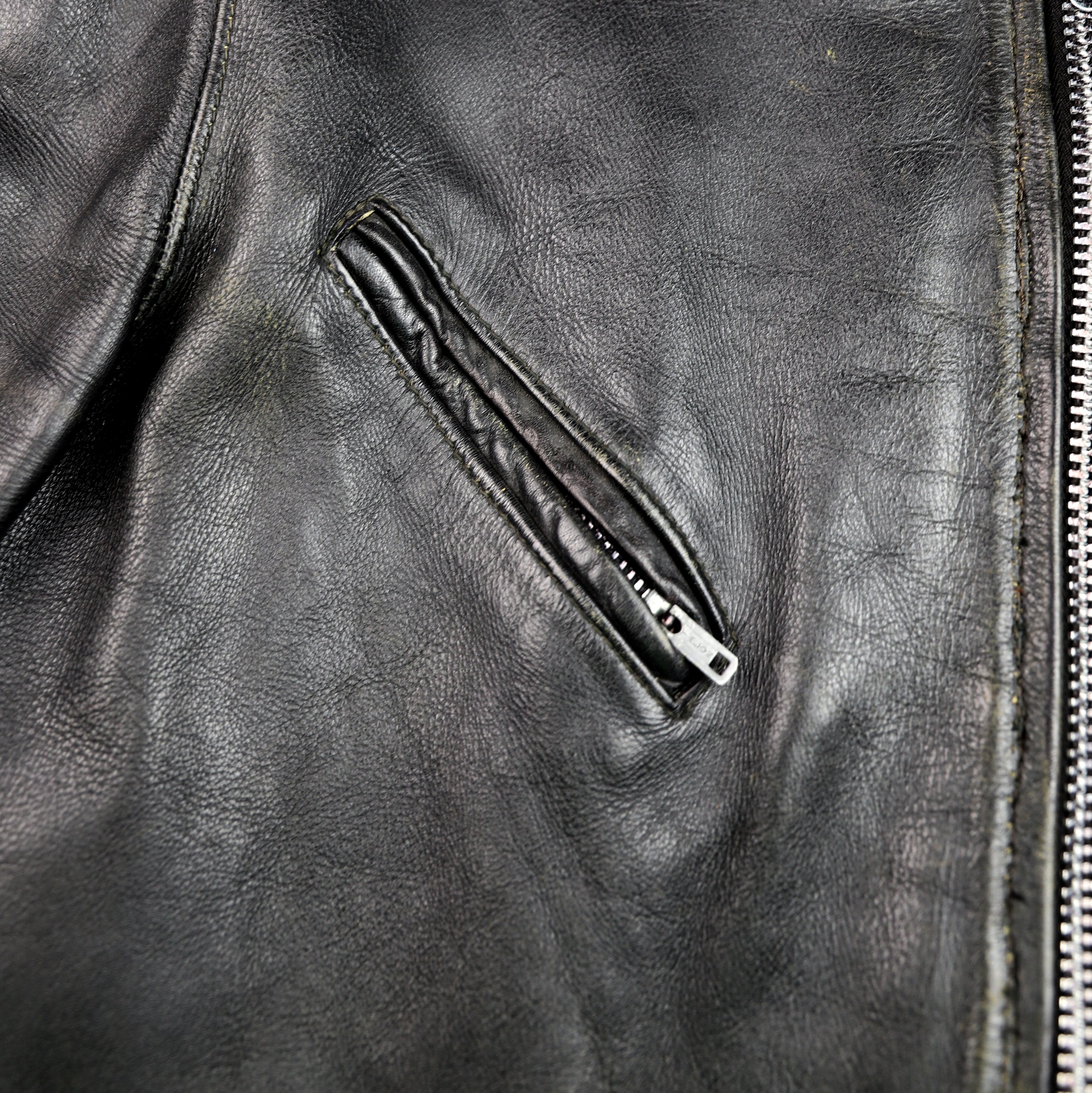 Vintage Cafe Racer Jacket, Black, size 42