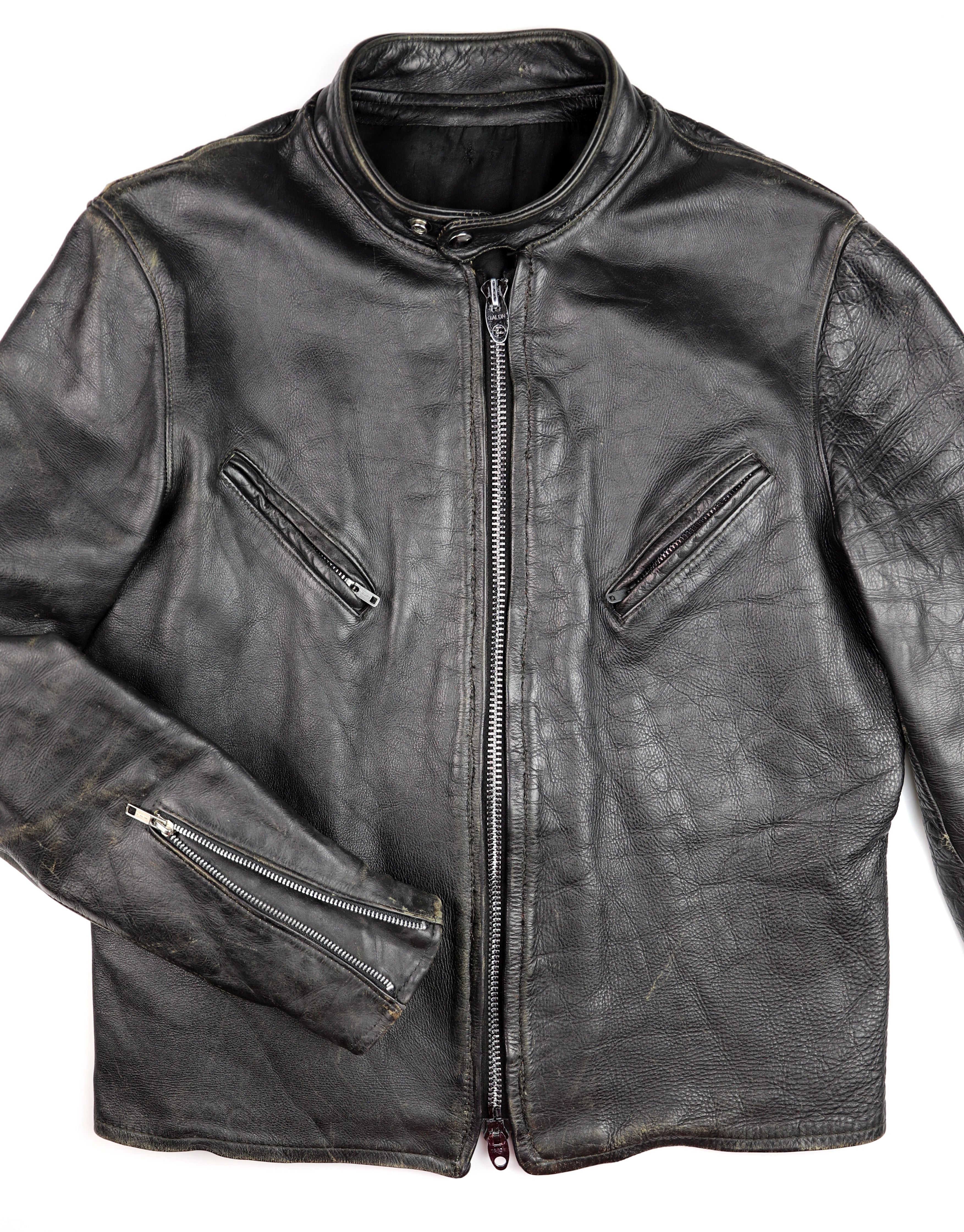 Vintage Cafe Racer Jacket, Black, size 42