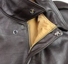 Aero A-2 Military Flight Jacket, size 48, Dark Seal Vicenza Horsehide