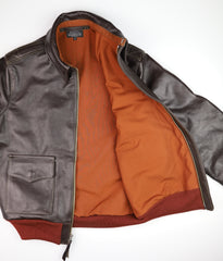 Aero A-2 Military Flight Jacket, size 42, Dark Seal Vicenza Horsehide