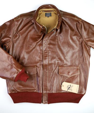 Aero A-2 Military Flight Jacket, size 48, Russet Vicenza Horsehide