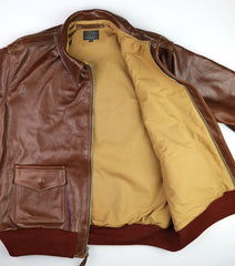 Aero A-2 Military Flight Jacket, size 48, Russet Vicenza Horsehide