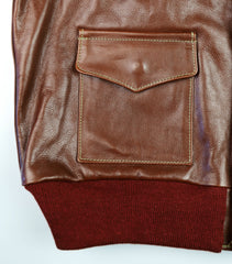 Aero A-2 Military Flight Jacket, size 48, Russet Vicenza Horsehide