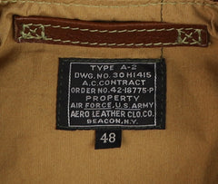Aero A-2 Military Flight Jacket, size 48, Russet Vicenza Horsehide