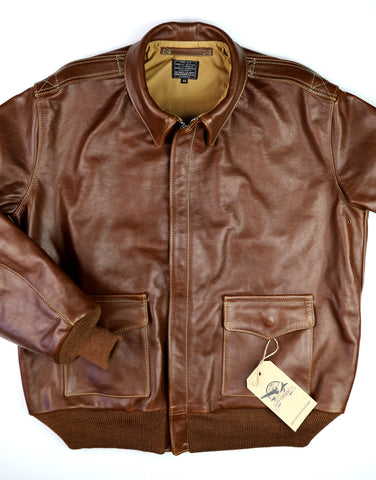 Aero A-2 Military Flight Jacket, size 48, Russet Vicenza Horsehide