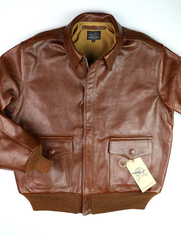 Aero A-2 Military Flight Jacket, size 44, Russet Vicenza Horsehide