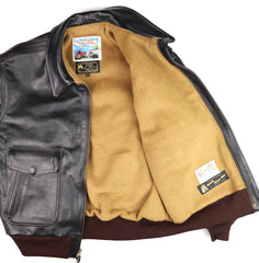 Aero 1950s Flight Jacket, size 46, Blackened Brown Vicenza Horsehide